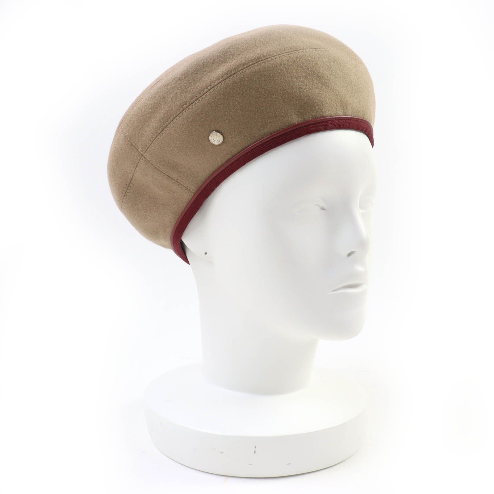 Hermes Hermes Hermes Santreno Serie Metal Cashmere Beret Leather Hats DUTY FREE for USA Size ONE SIZE - 1 Thumbnail