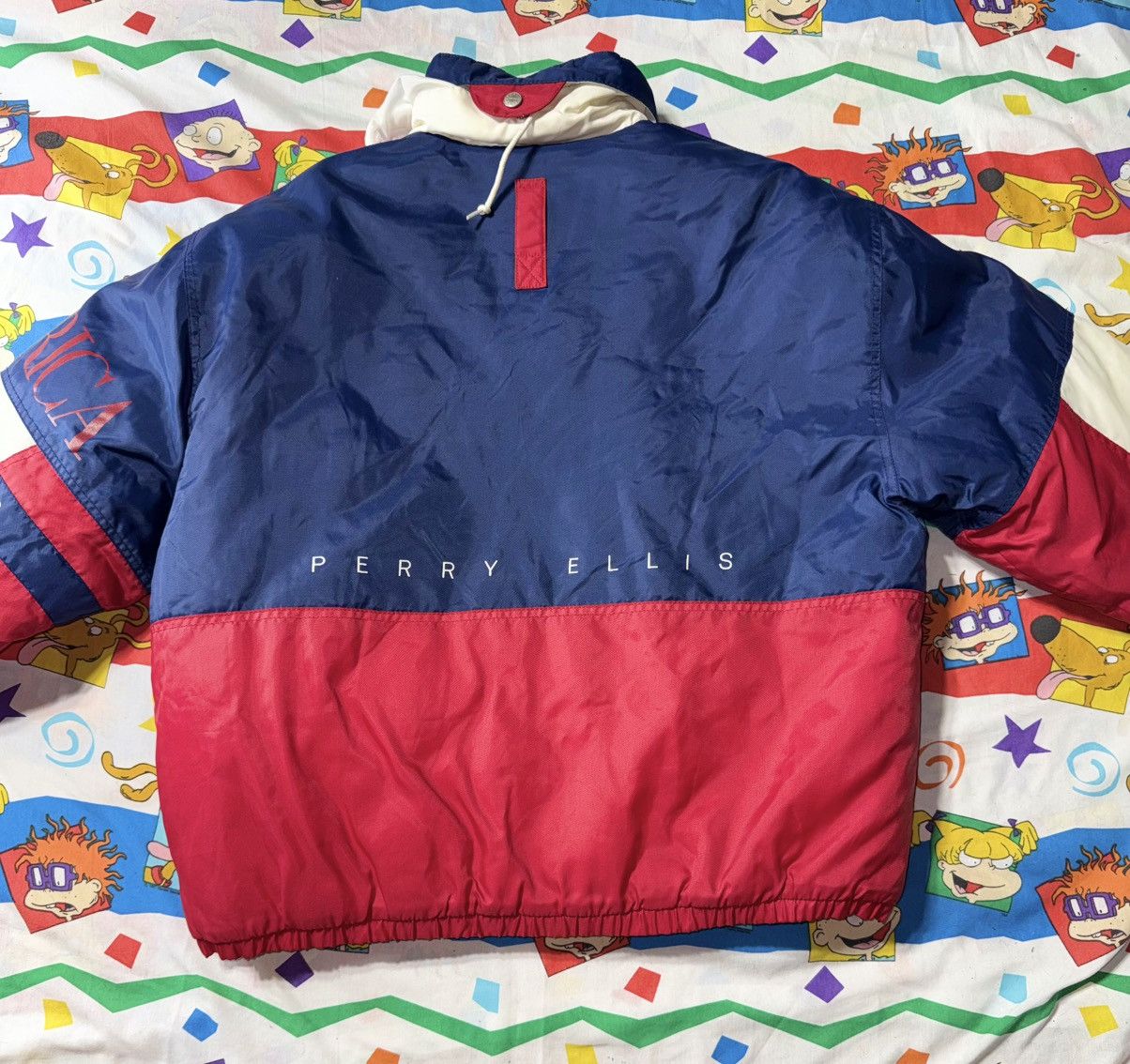 Perry Ellis Perry Ellis America Vintage Iconic Red White & Blue Jacket Size US L / EU 52-54 / 3 - 5 Thumbnail