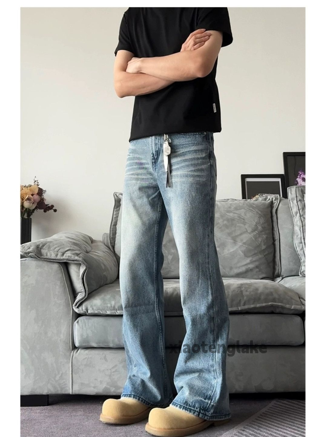 Jean Unisex washed faded cleanfit yuppie y2k punk pants Size US 32 / EU 48 - 4 Thumbnail