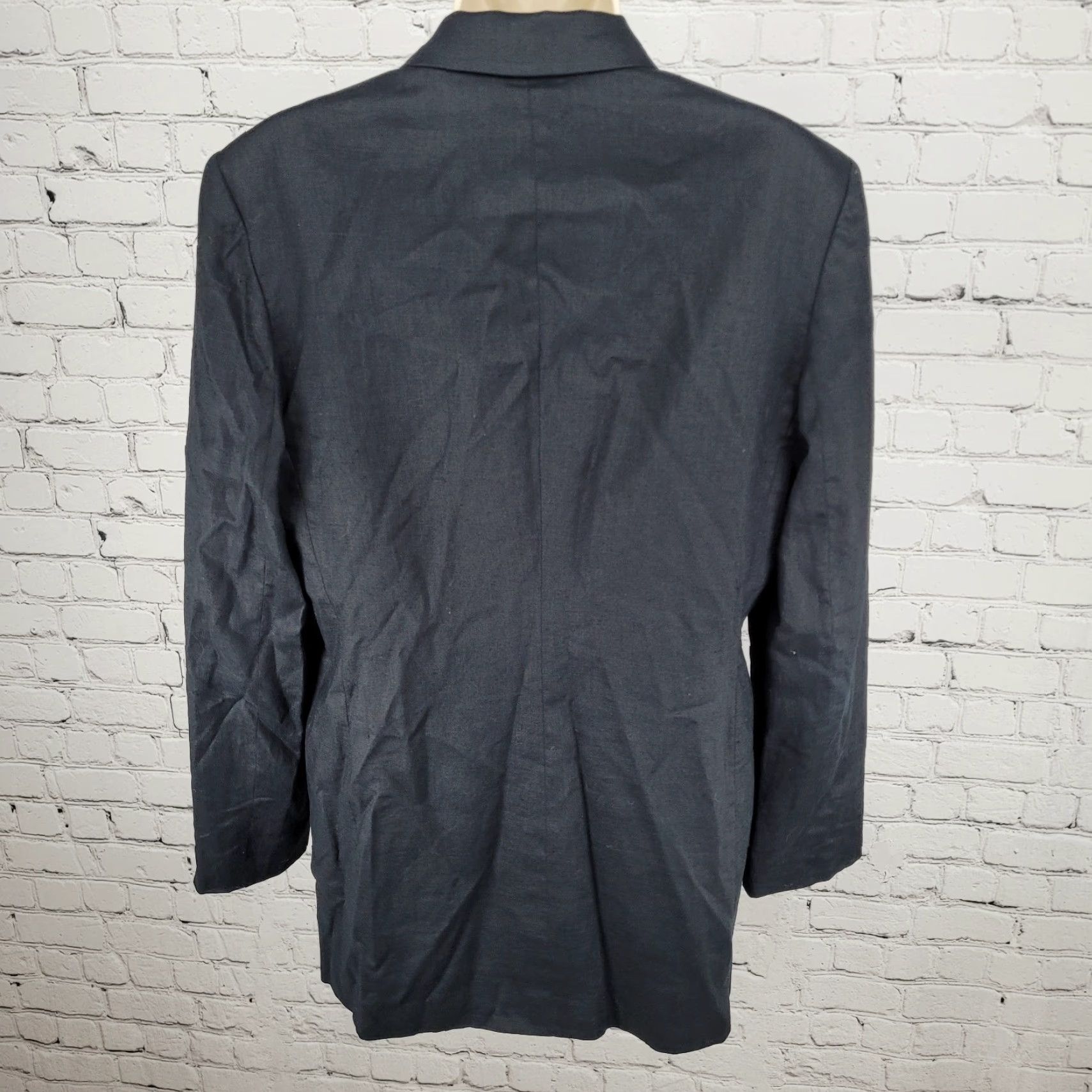 Evan Picone Evan Picone Blazer Women Dress 100% Linen Lightweight Notch Buttoned Black Size 10 Size L / US 10 / IT 46 - 2 Thumbnail