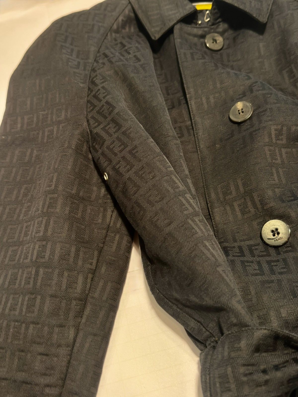 Fendi FENDI Trench Coat Zucca Black Belted FF Women's size 48 Size XL / US 12-14 / IT 48-50 - 3 Thumbnail