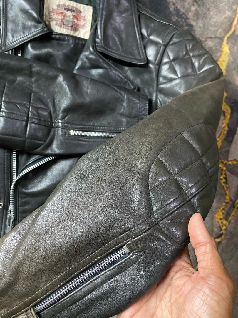Vintage Vintage👺Double Collar Motor Cycles Leather Jacket Size US M / EU 48-50 / 2 - 7 Thumbnail