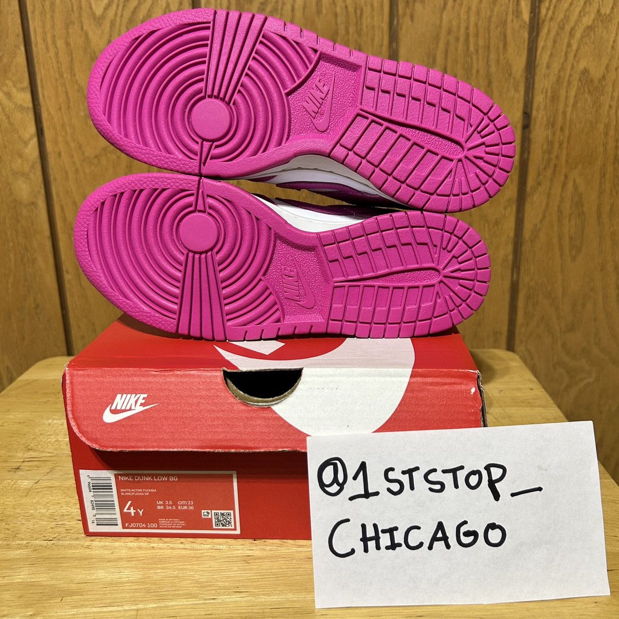 Nike Nike Dunk Low Fuchsia Pink FJ0704-100 GS 4Y 5.5W Women’s NEW Size US 5.5 / IT 35.5 - 7 Thumbnail