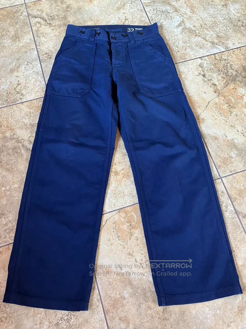 Nigel Cabourn Nigel Cabourn Dark blue fishbone pattern pants Size US 32 / EU 48 - 1 Thumbnail