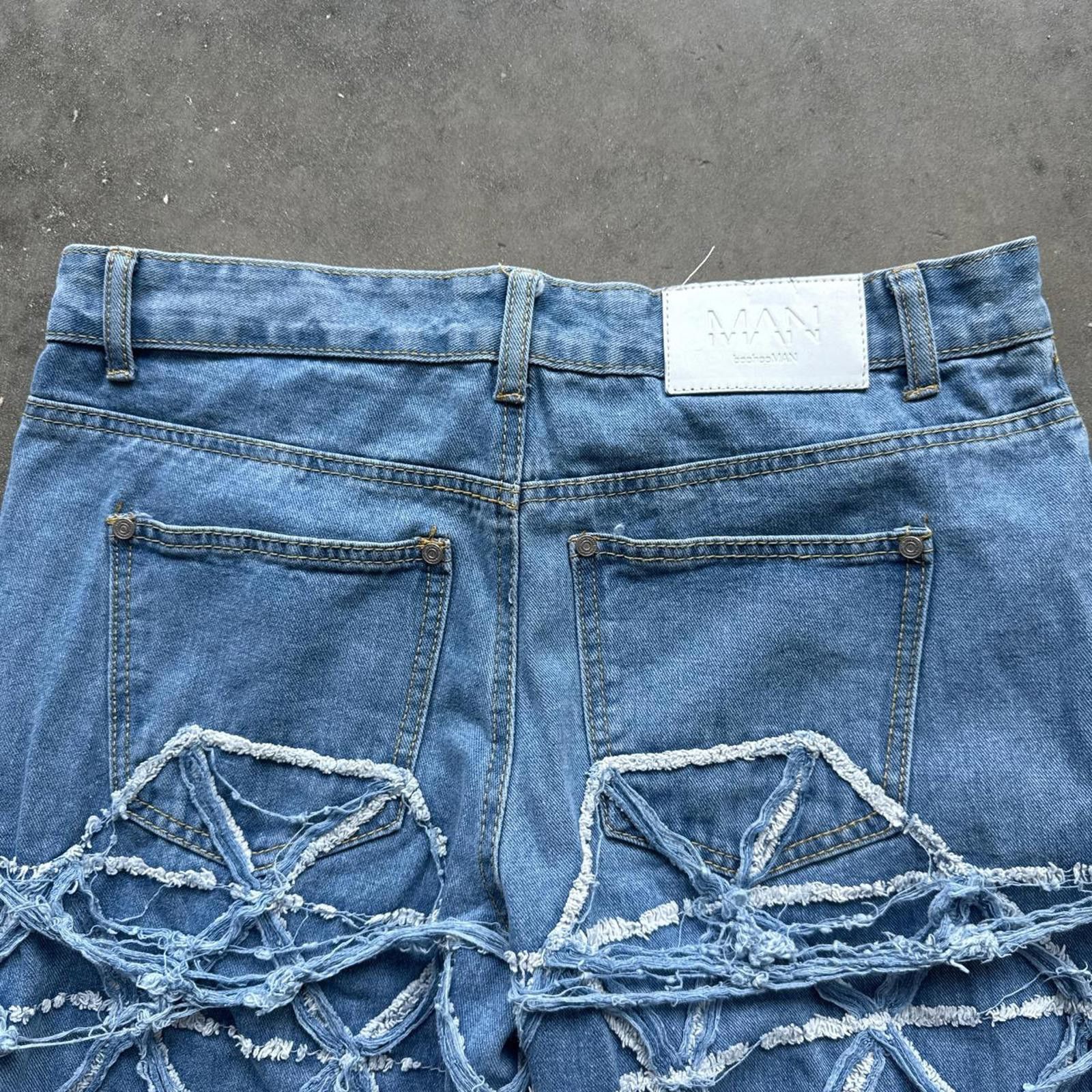 Other Diamond Denim Pattern Distressed Jeans Size US 32 / EU 48 - 4 Thumbnail