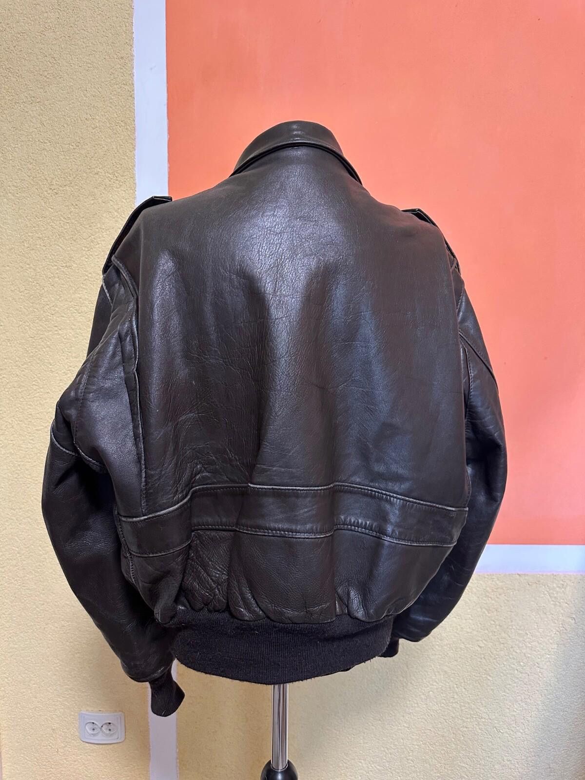 Schott SCHOTT 184-SM Black Leather Flight Jacket Vintage 80's 54US Size US XL / EU 56 / 4 - 7 Thumbnail