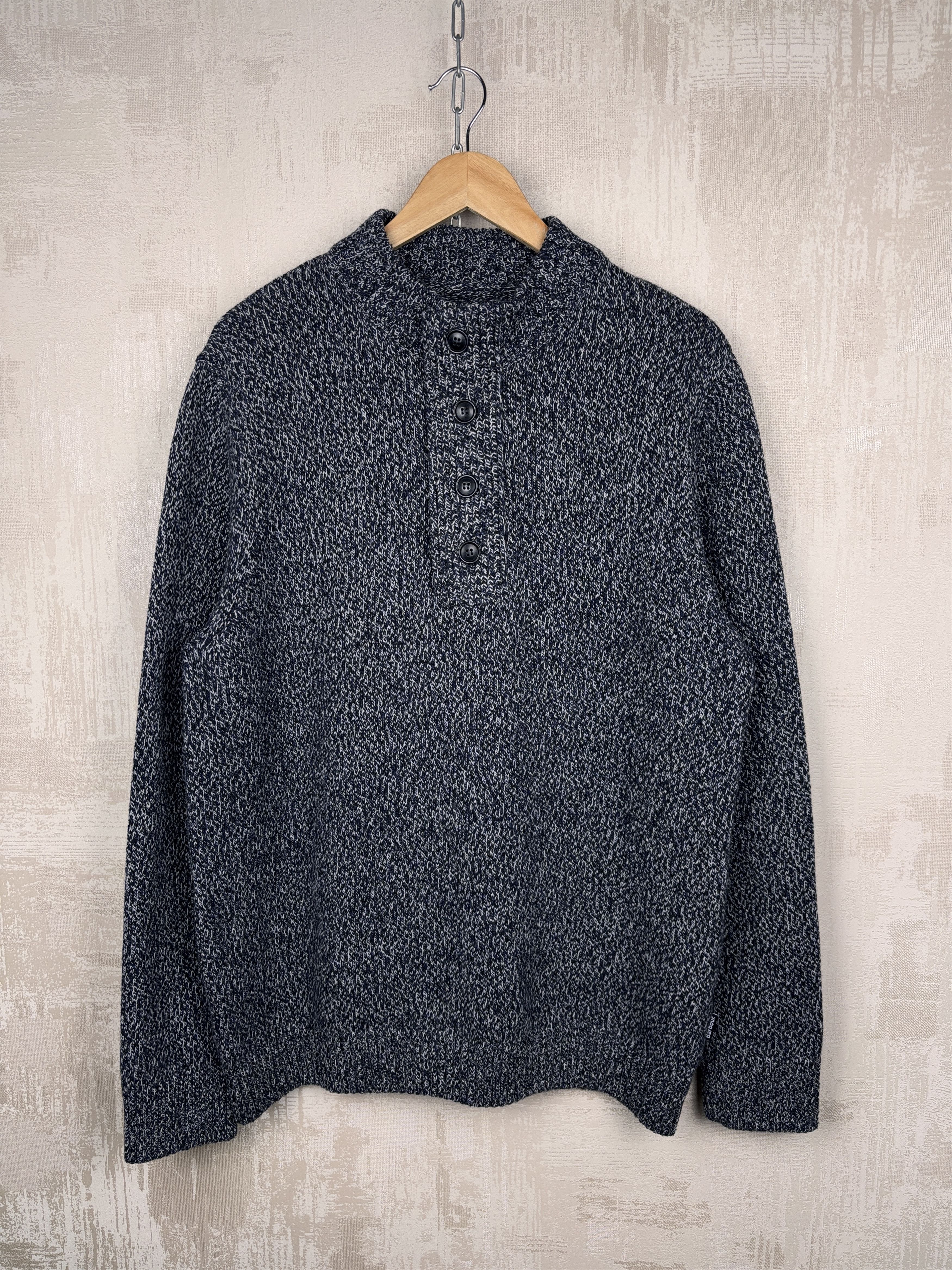Barbour Barbour Sid Half Zip Pullover Navy Marl Wool Cotton Sweater Size US L / EU 52-54 / 3 - 2 Thumbnail