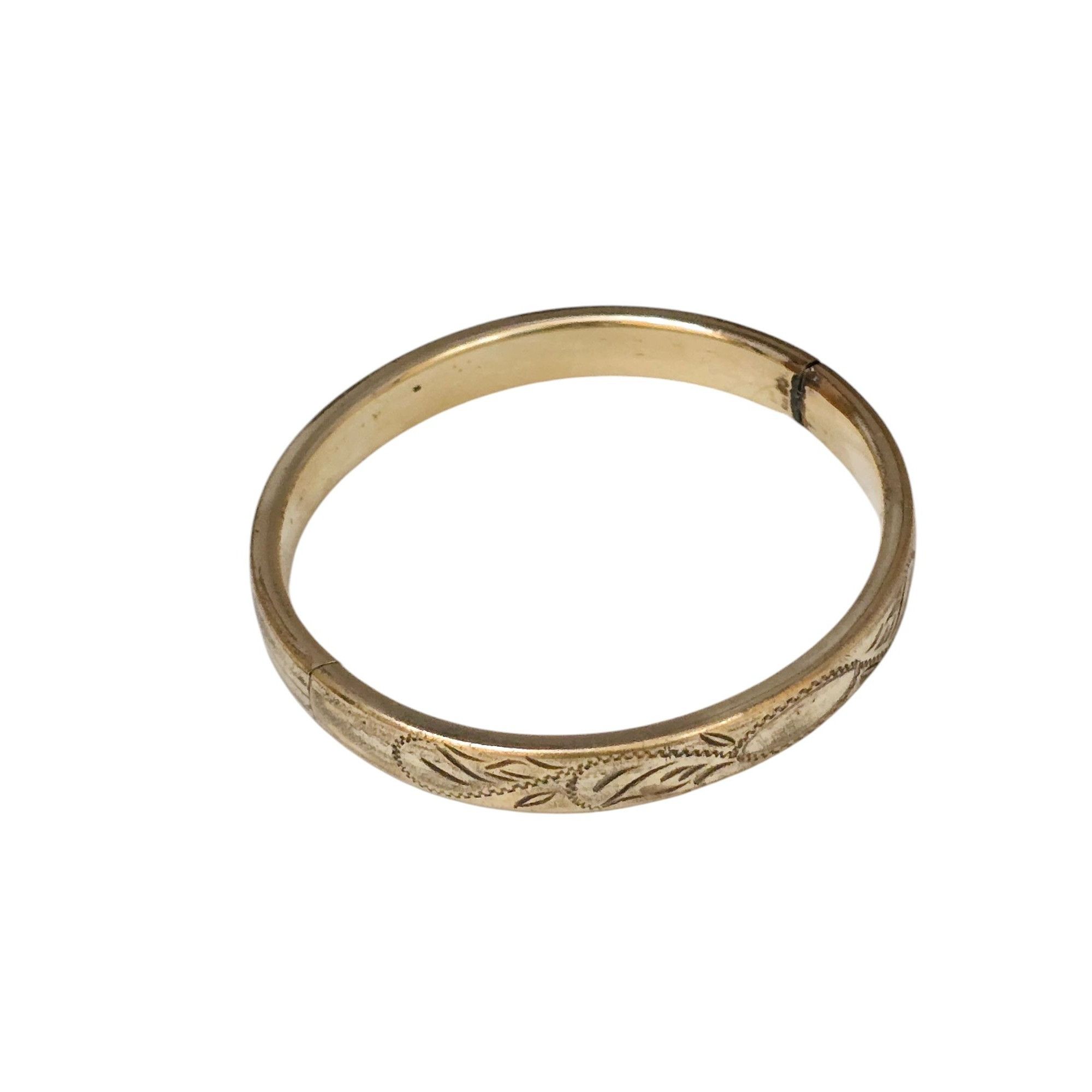 Vintage Vintage Heavy Etched Gold-Filled Bangle Bracelet (A7785) Size ONE SIZE - 7 Thumbnail