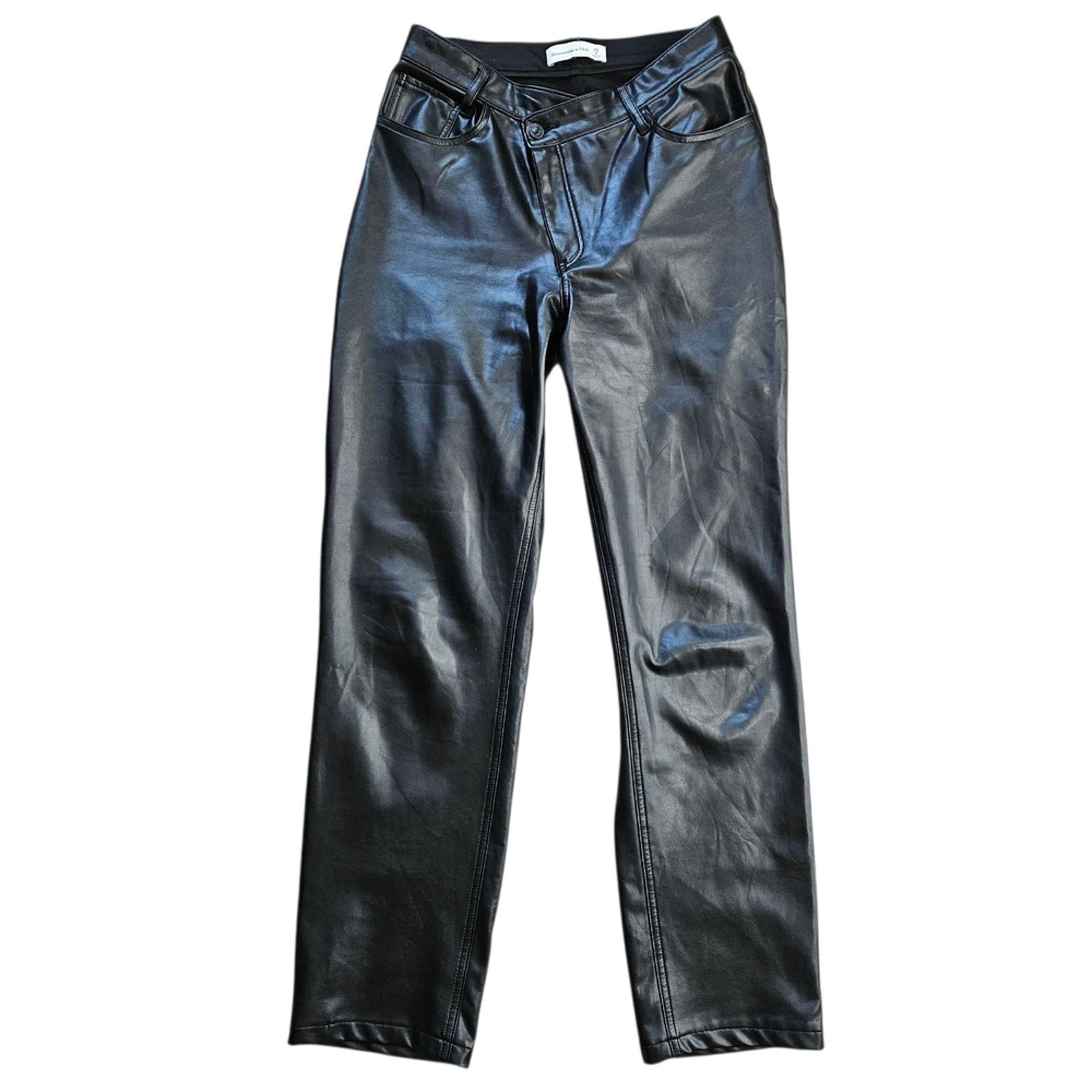 Abercrombie & Fitch Abercrombie & Fitch Criss-Cross Waist Vegan Leather 90s Sz 2 Size 26" / US 2 / IT 38 - 4 Thumbnail