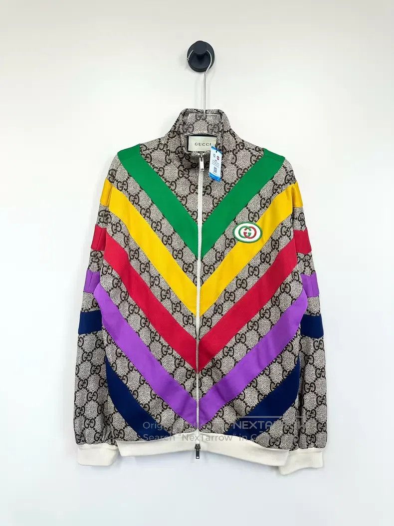 Gucci Gucci Brown colorful striped full-print old flower logo zi Size US XS / EU 42 / 0 - 1 Thumbnail