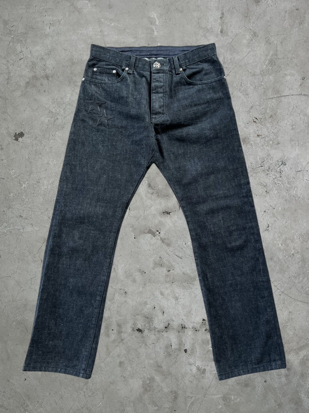 Chrome Hearts Chrome Hearts Star Patch Denim Jeans Size US 33 - 1 Thumbnail