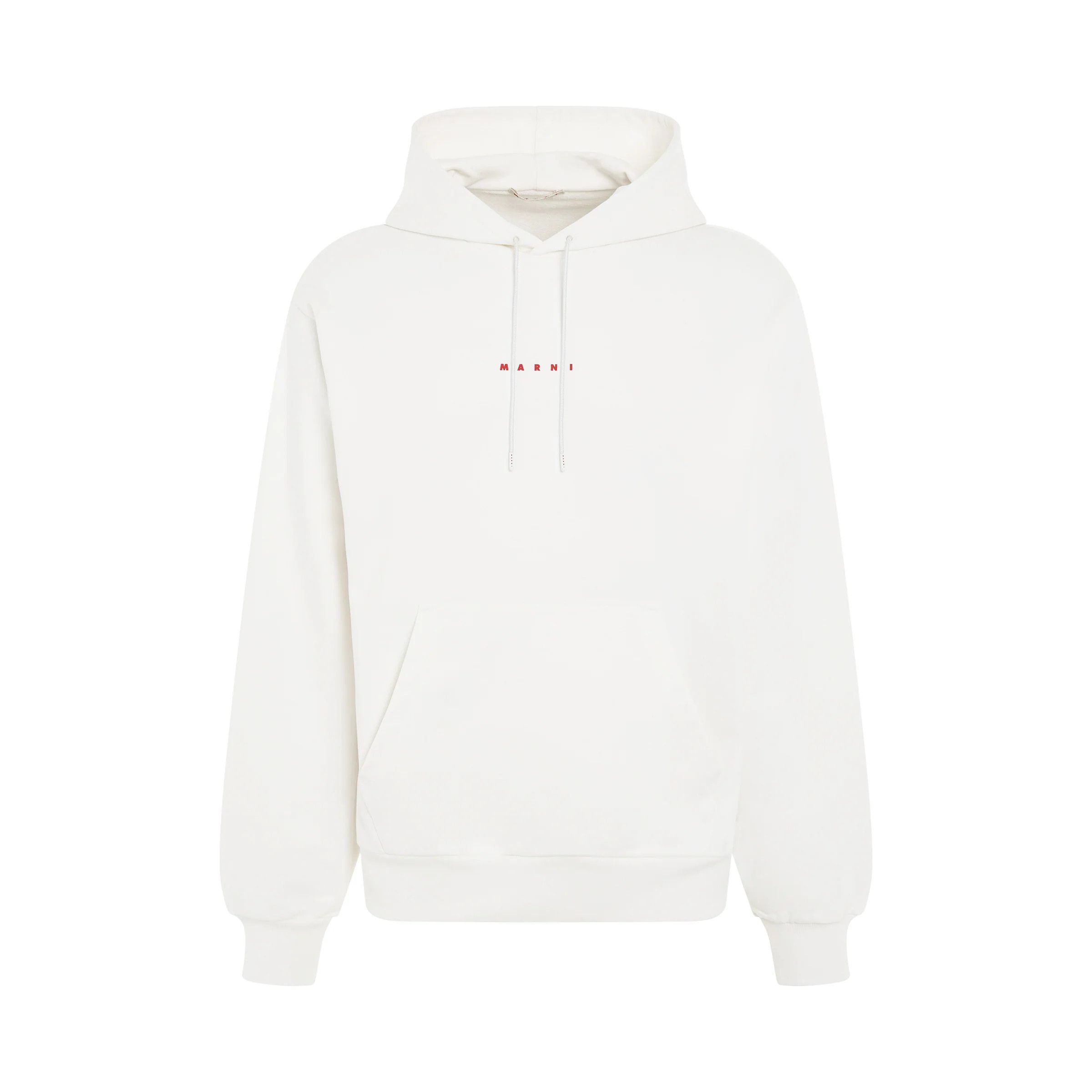 Marni o1mris0824 Logo Hoodie in White Size US L / EU 52-54 / 3 - 1 Thumbnail