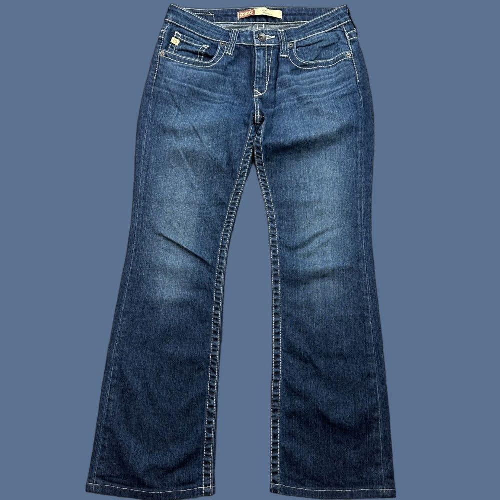 Vintage BIG STAR Jeans Women's 29 Regular 29x30 Dark Wash Low Rise Bootcut Embroidered Stretch Denim Blue 5-Pocket Mens/Womens? Size 29" - 1 Thumbnail