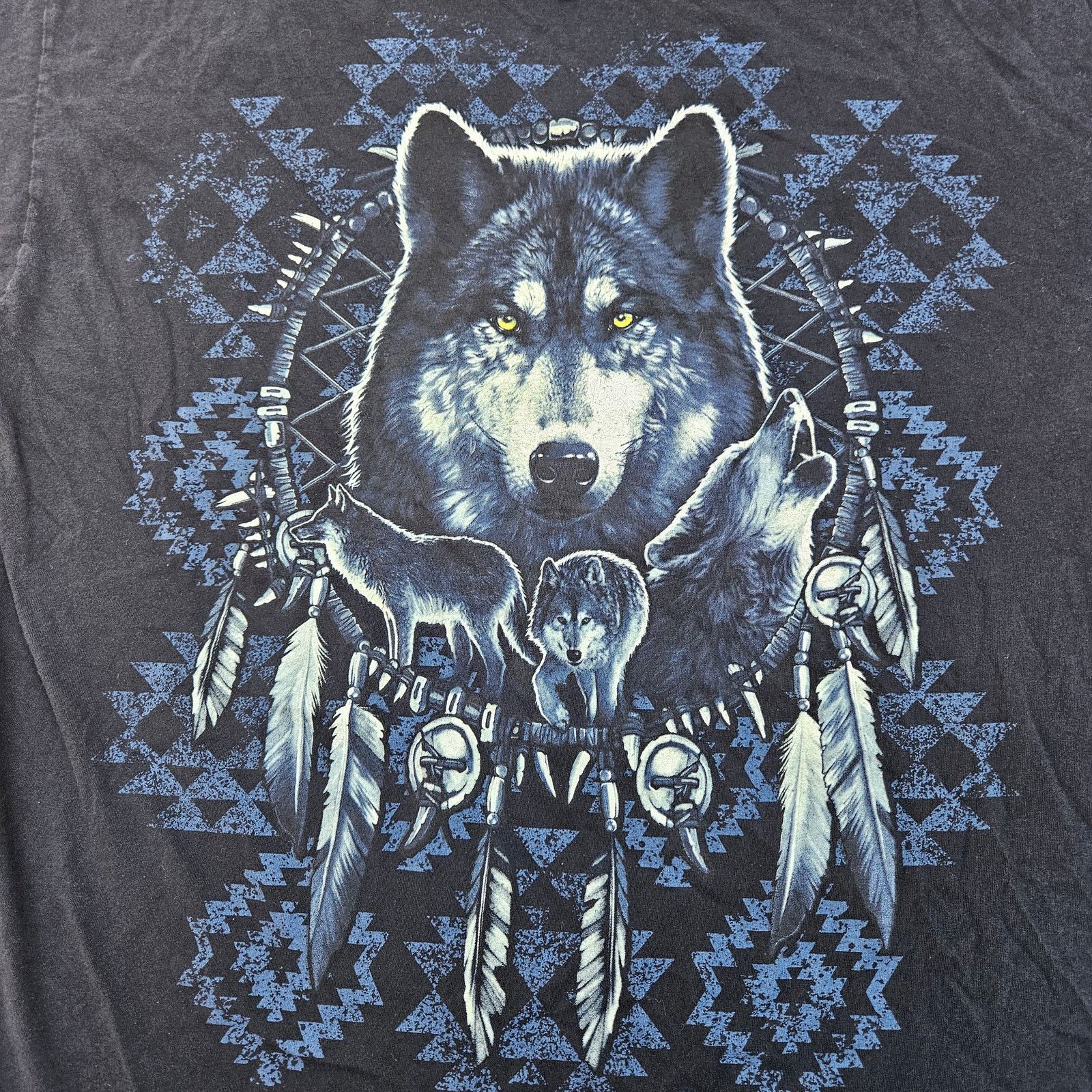 Fruit Of The Loom Vintage Wolf Print Graphic T-Shirt Size Mens XL Size US XL / EU 56 / 4 - 2 Thumbnail