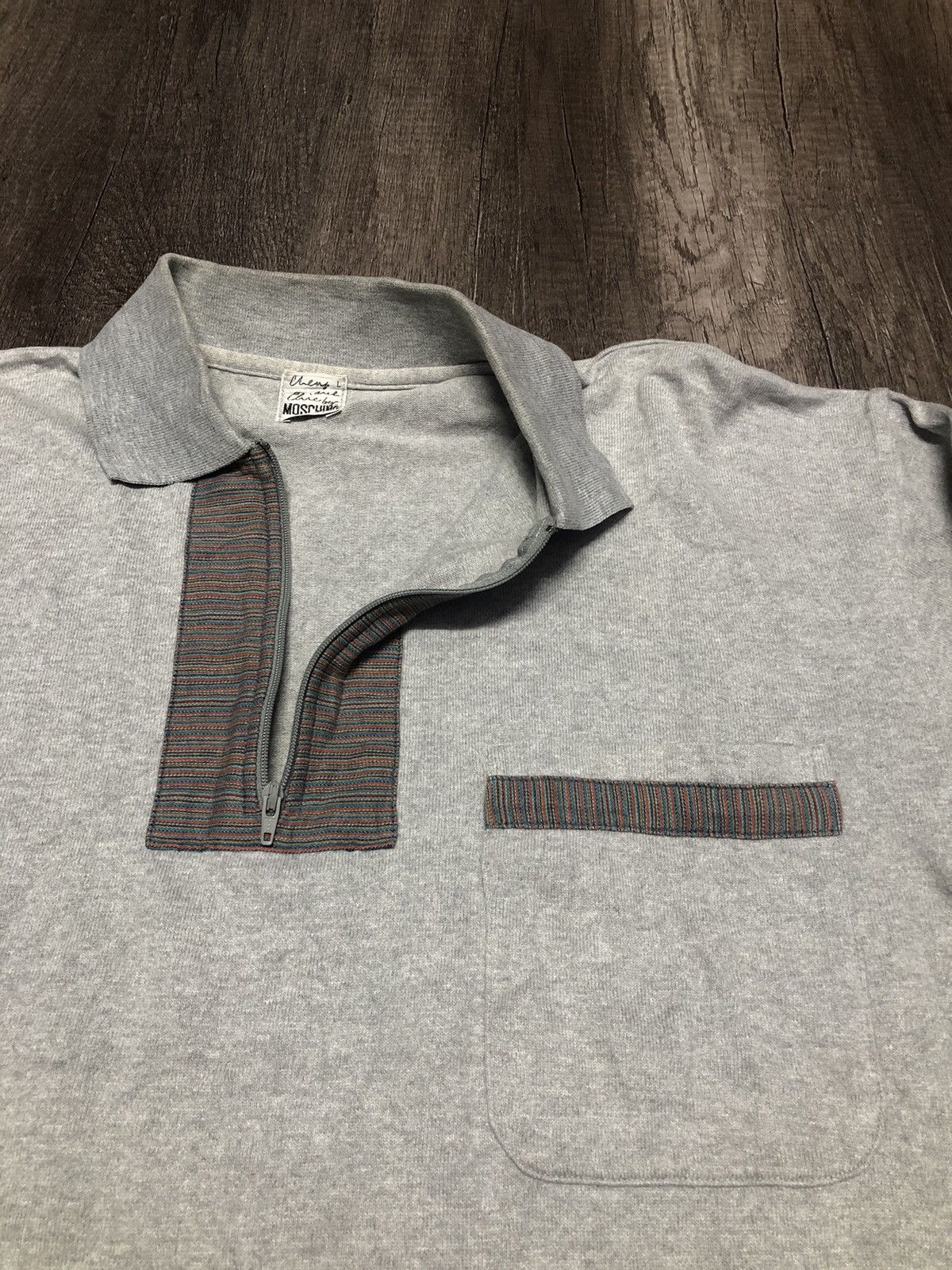 Designer × Moschino × Vintage Vintage Moschino Underwear Long Sleeve Polo Shirt Size US L / EU 52-54 / 3 - 4 Thumbnail
