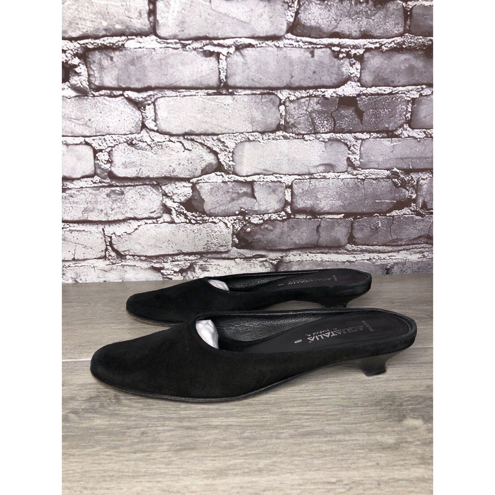 Aquatalia Aquatalia Black Suede Leather Low Heel Closed Mules Shoes Wo Size US 8 / IT 38 - 14 Thumbnail