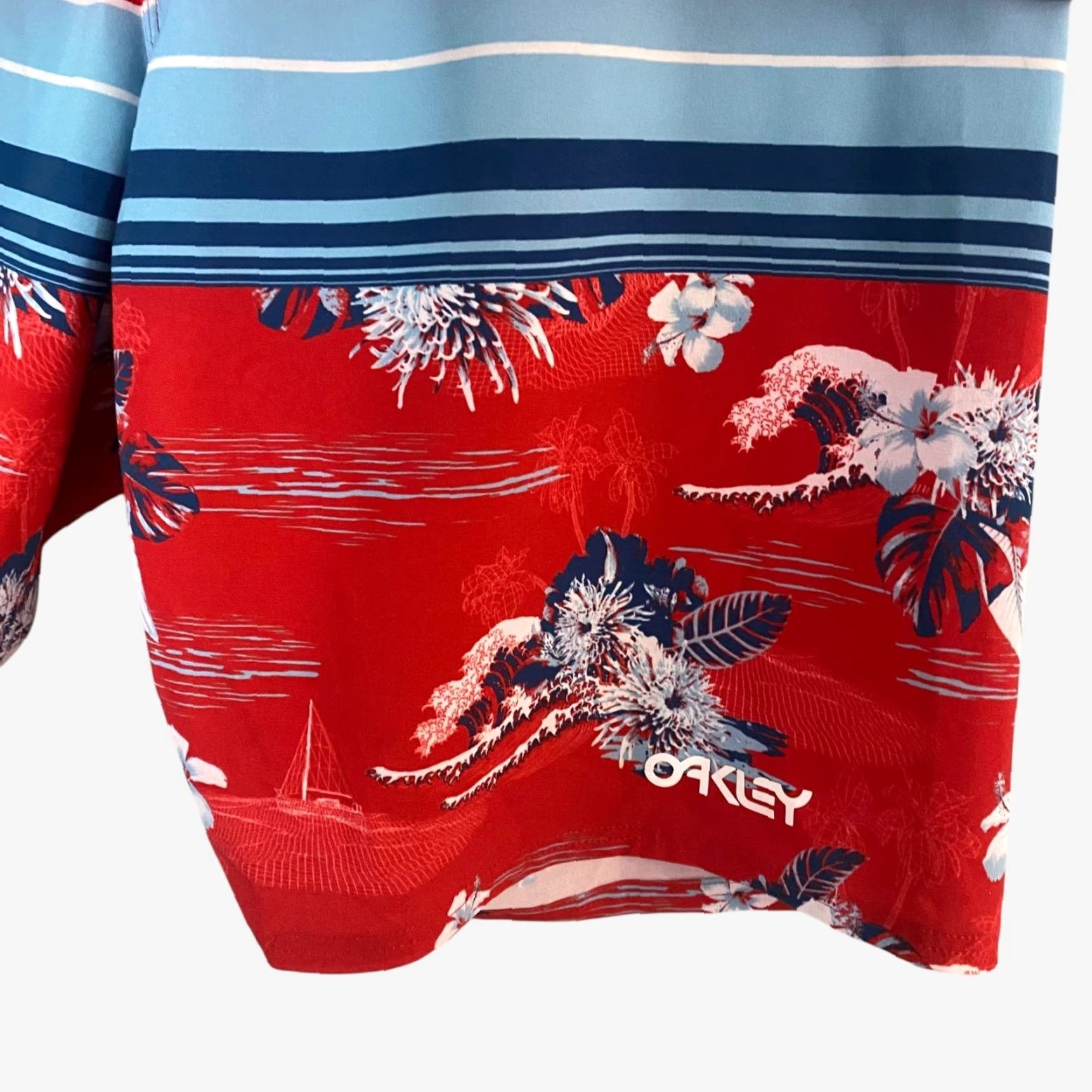 Oakley VINTAGE Oakley Retro Bloom Board Shorts Red Men's 32 Performance Stretch Surf Swim Size US 32 / EU 48 - 6 Thumbnail