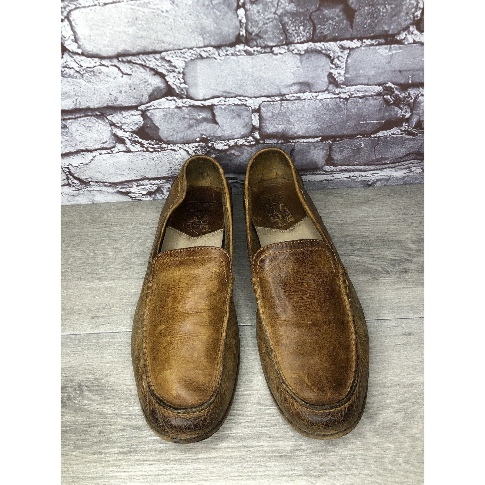 Frye FRYE Loafer Brown Leather Slip On Comfort Moccasin Driver Me Size US 11 / EU 44 - 1 Thumbnail