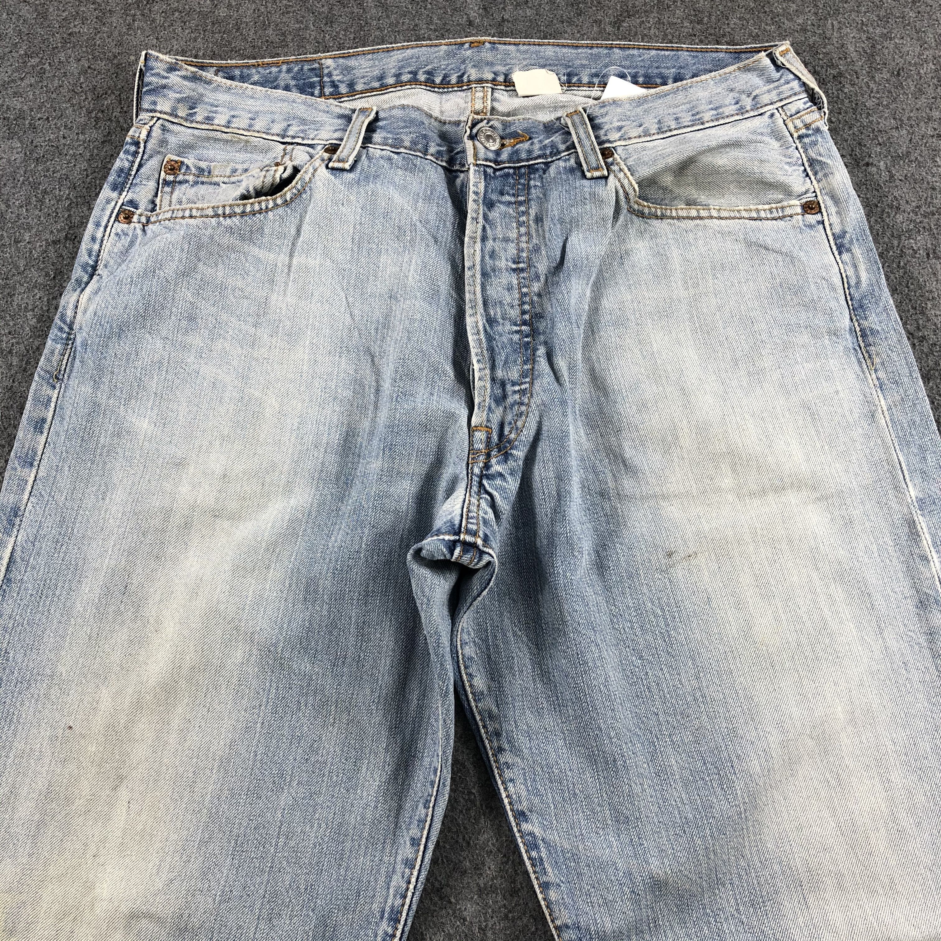 Levi's 90s Vintage Light Wash Levis 501 Jeans-J1549 Size US 33 - 3 Thumbnail