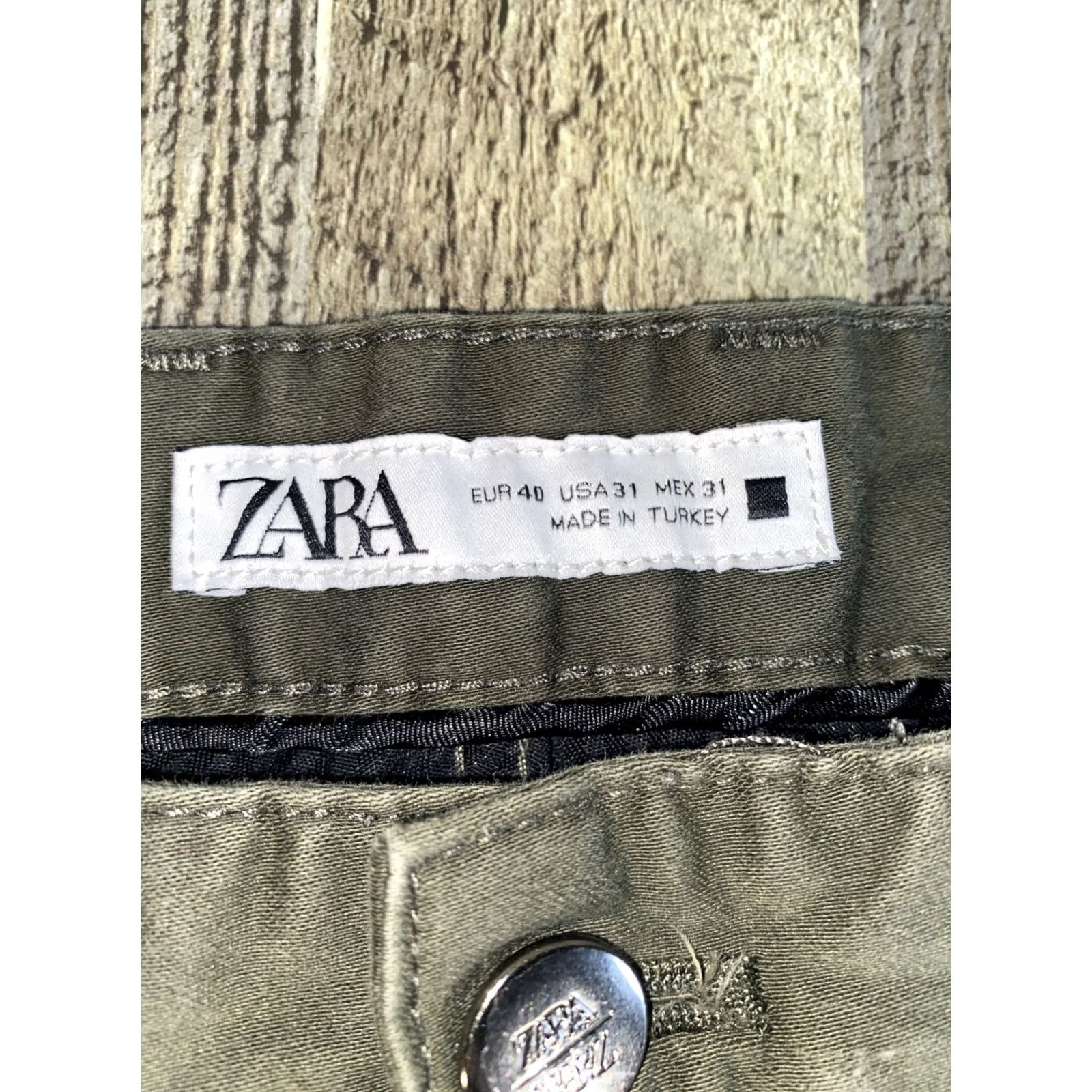 Zara Zara Jeans Skinny Men 31x32 Green Regular Inseam 32 Mens Skinny Fit Green Jeans Size US 31 - 2 Thumbnail