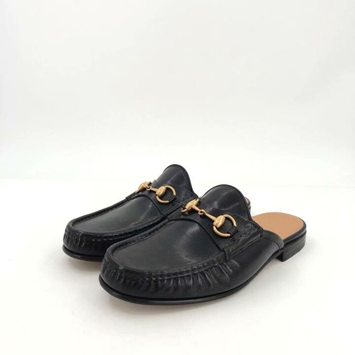 Gucci Gucci Leather Horsebit Round-Toe Slides Size US 6 / IT 36 - 1 Thumbnail