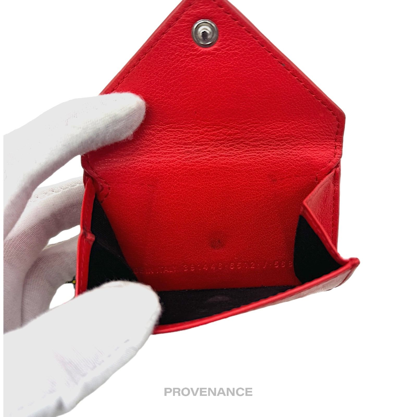 Balenciaga 🔴 Balenciaga Papier Mini Wallet - Red Leather Size ONE SIZE - 9 Thumbnail