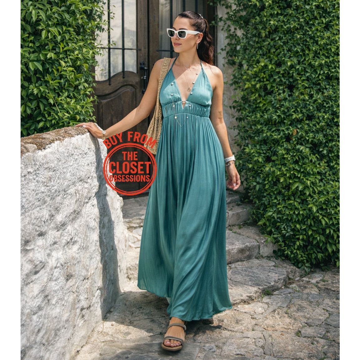 dusty sage green mother of the bride dress Reid Mothers Festival:Grunge and Glam Light Blue Dropped Waist Length:Tall - 61cm wedding party