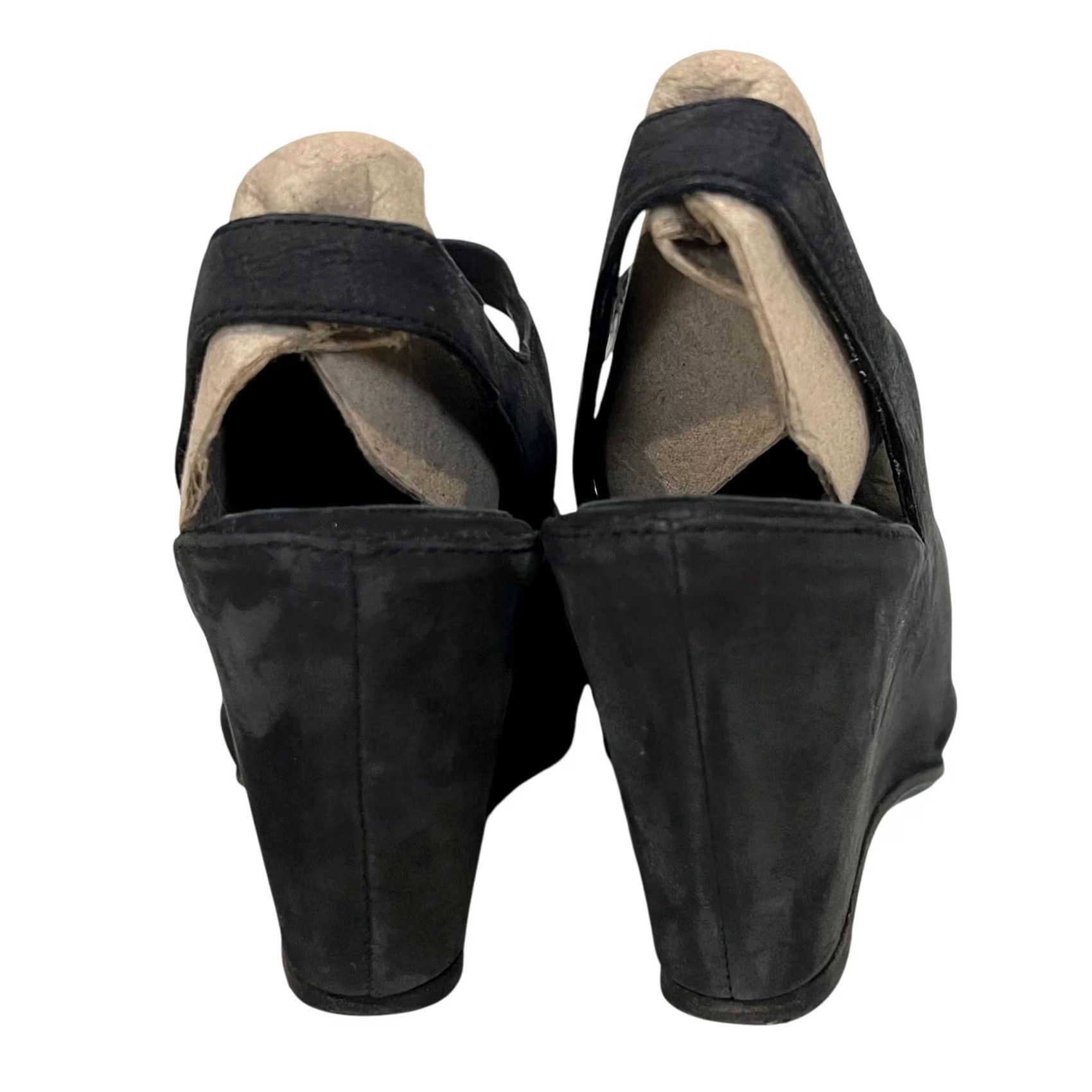Eileen Fisher Eileen Fisher Slingbacks Wedge Sandals Black Leather Triple Strap Women’s Sz 8.5 Size US 9 / IT 39 - 7 Thumbnail