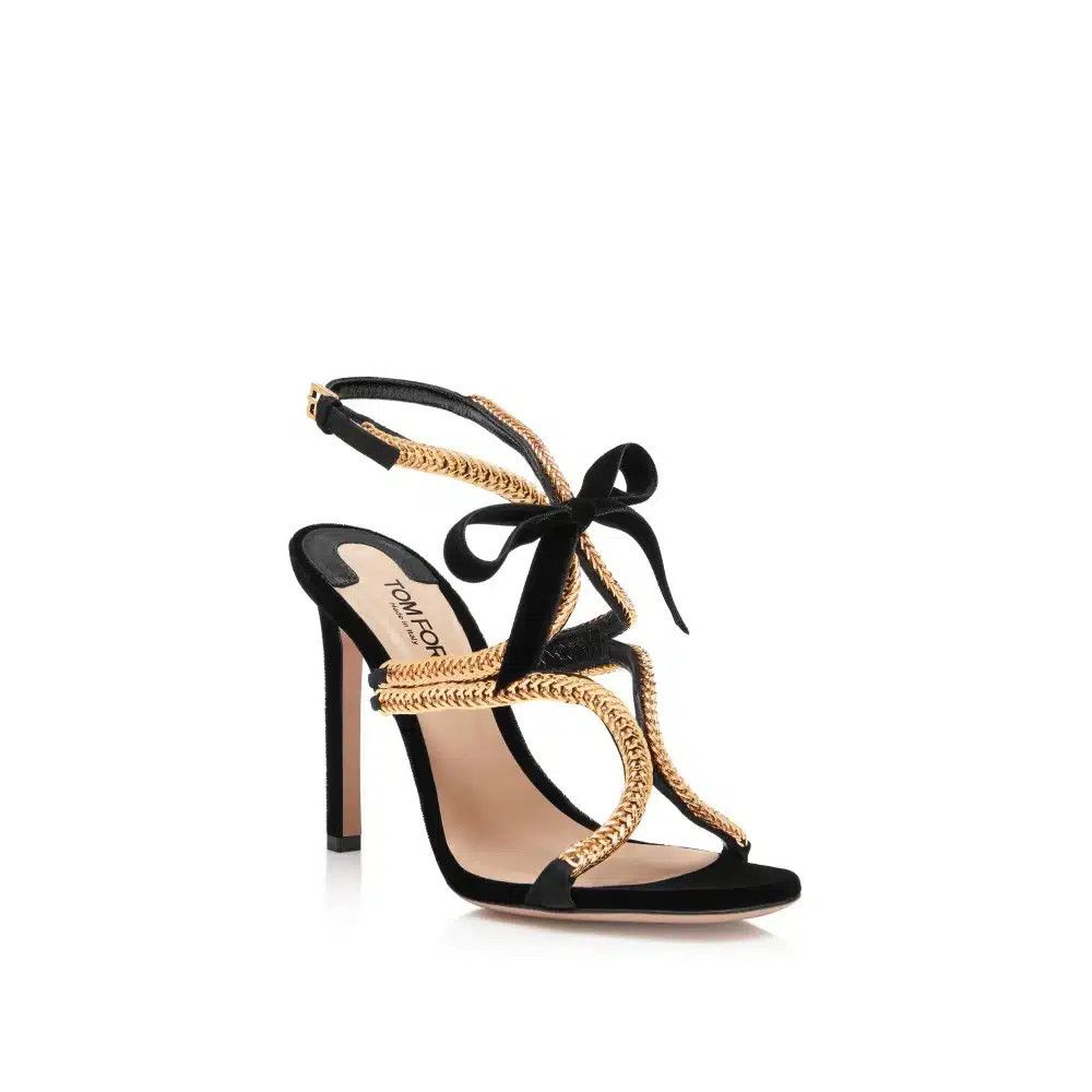 Tom Ford o1loc1c0425 W3430 Paradiso Sandals 105 Mm in Black Size US 6 / IT 36 - 2 Thumbnail