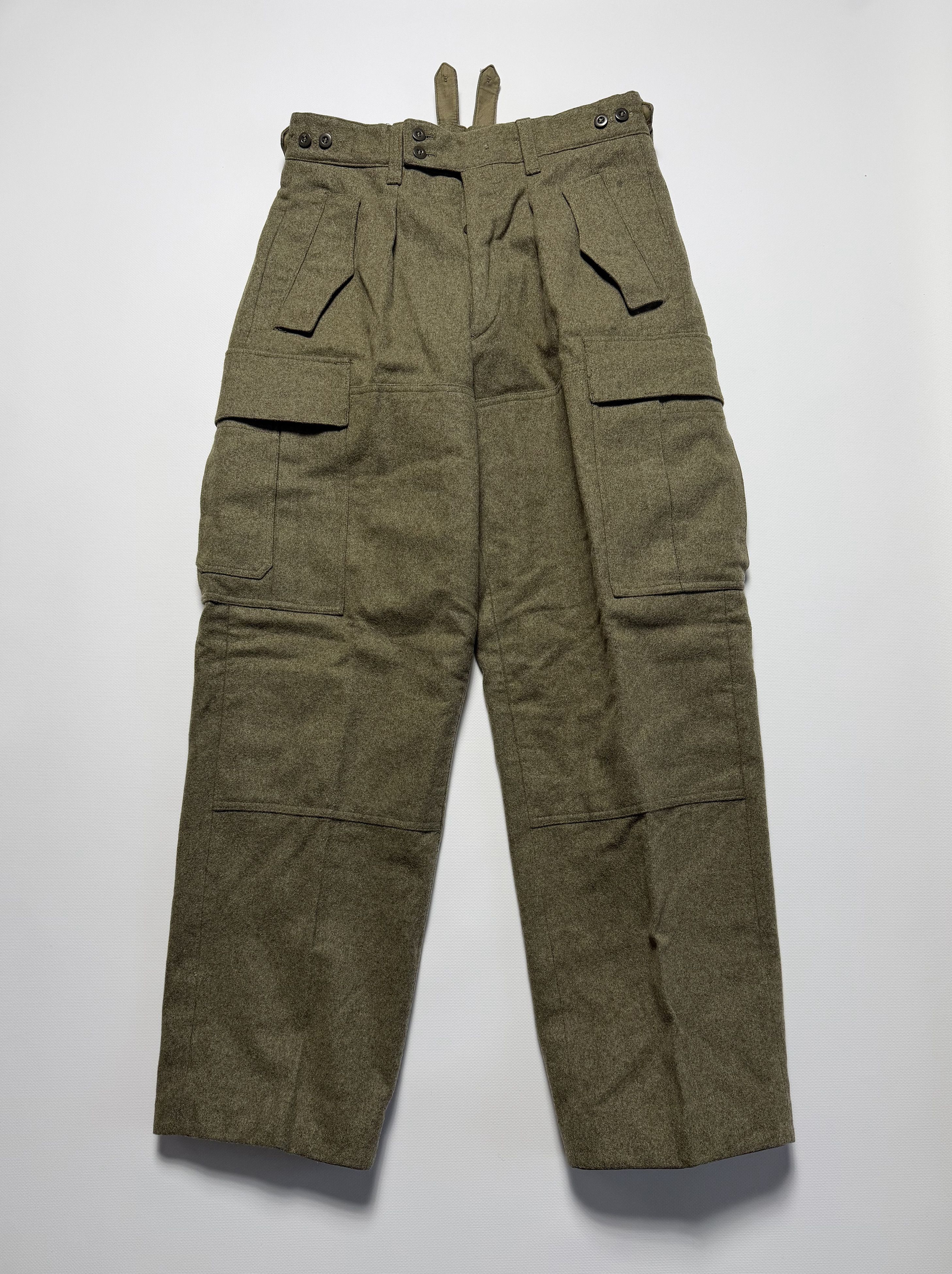 Vintage NIEMANN & CO 1960s German Military Wool Cargo Combat Pants Size US 31 - 1 Thumbnail