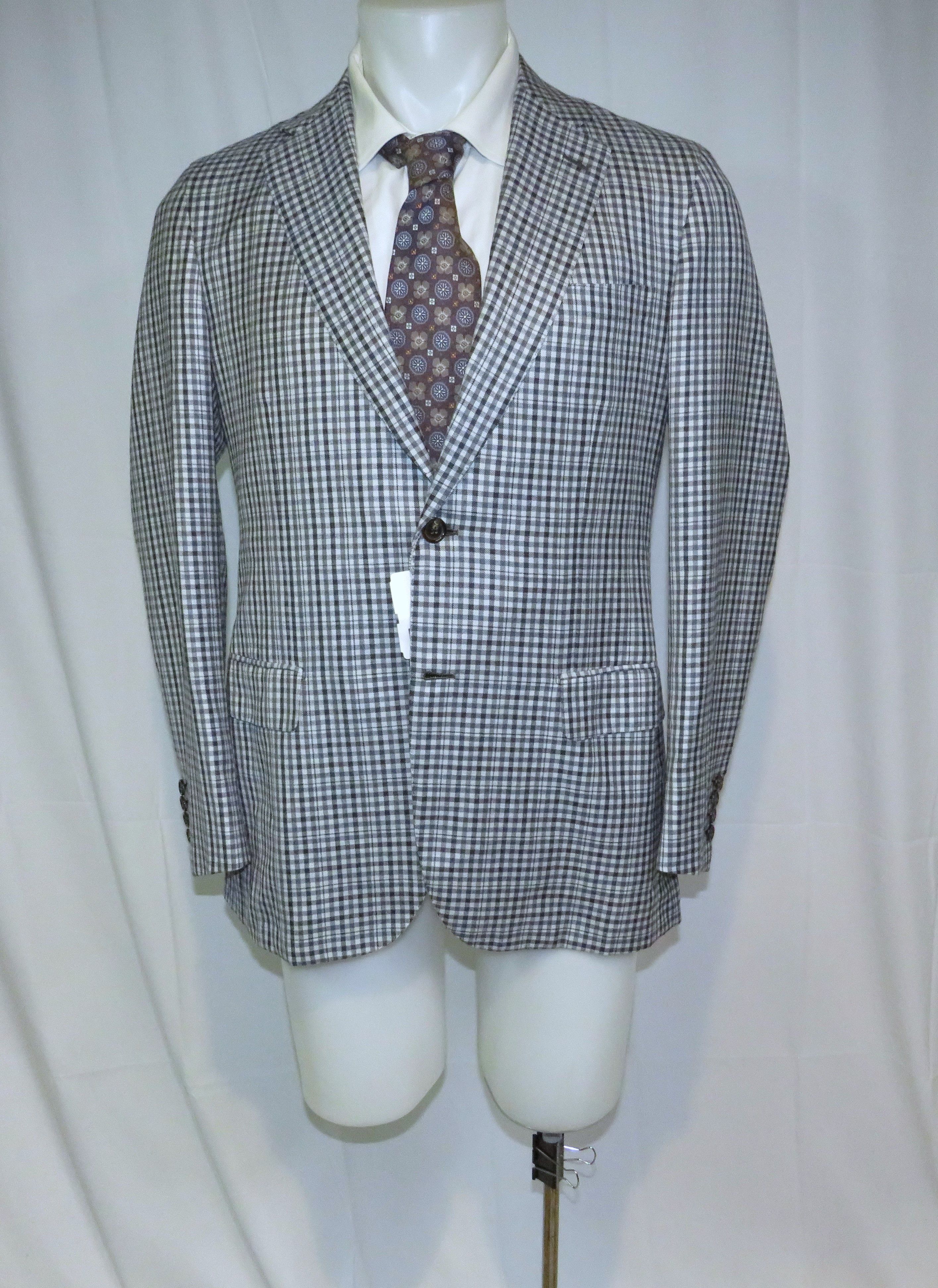 Brioni Piuma Sky Blue Check Cashmere Silk Two Button Blazer 40R NWT Size 40R - 1 Thumbnail
