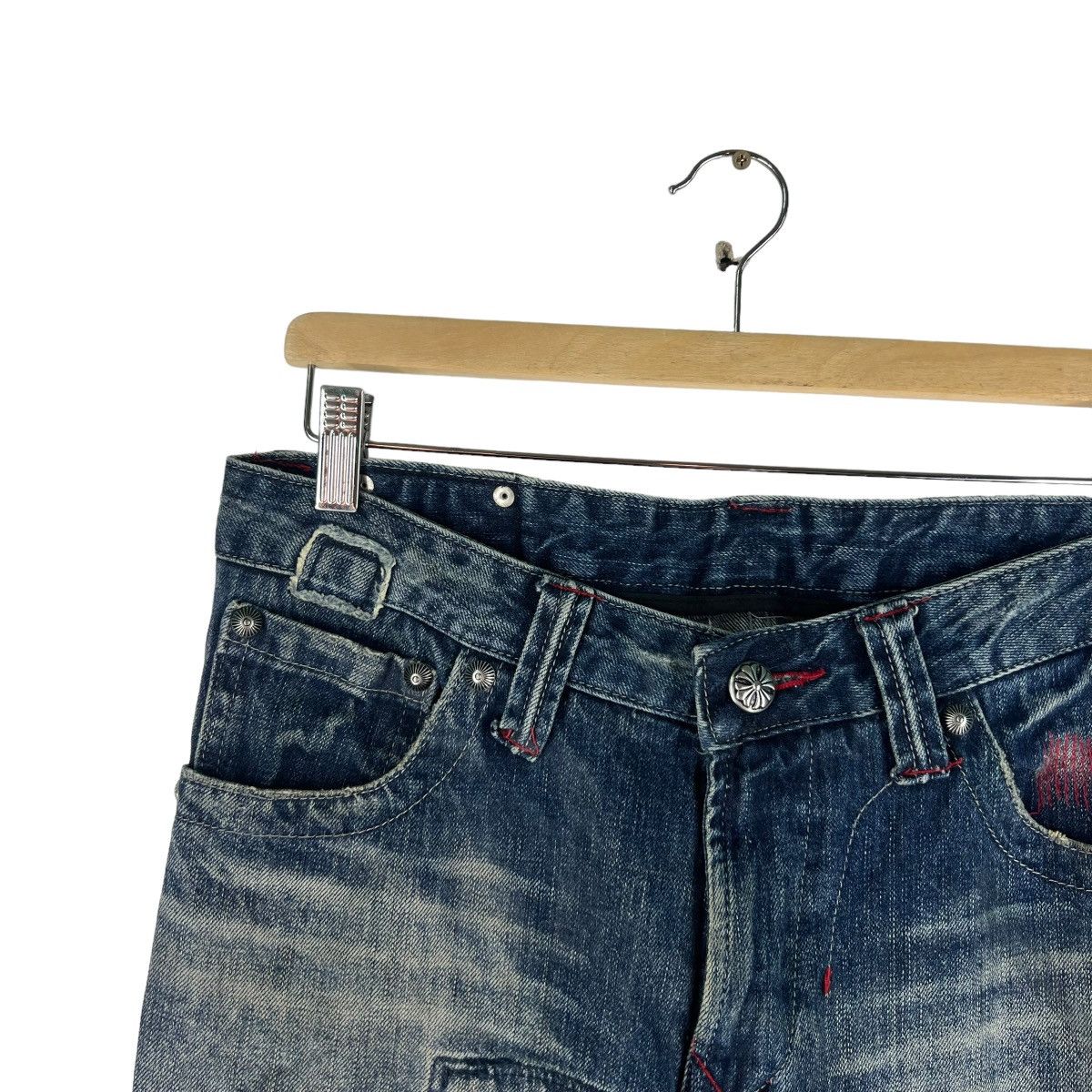 Hysteric Glamour 🔥ARMY OF ME BOWCUT PATCHWORK DENIM JEANS RARE DESIGN Size US 34 / EU 50 - 4 Thumbnail