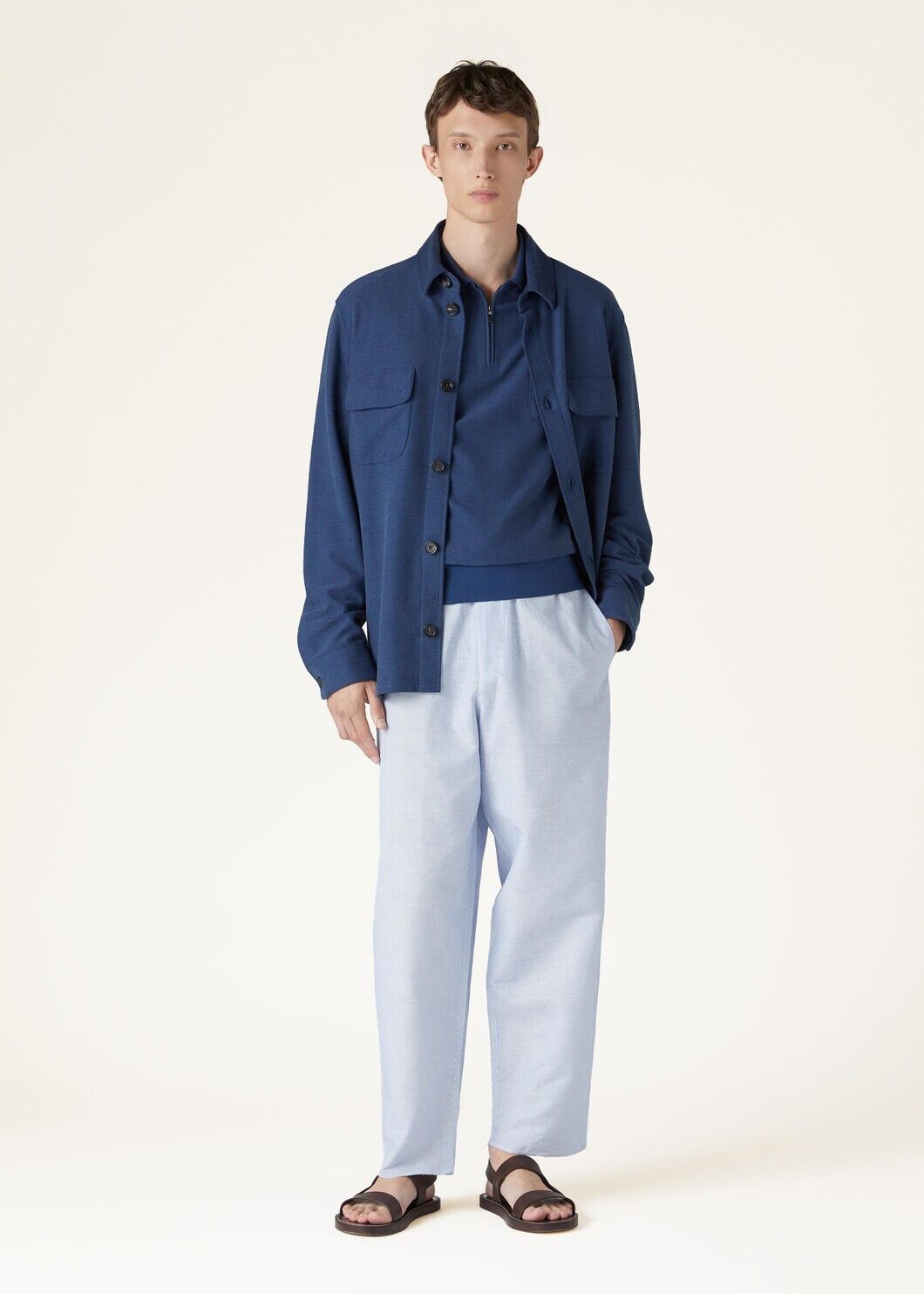 Loro Piana o1w1db10125 FAN9600 Hotaka Overshirt in Blue Size US S / EU 44-46 / 1 - 2 Thumbnail