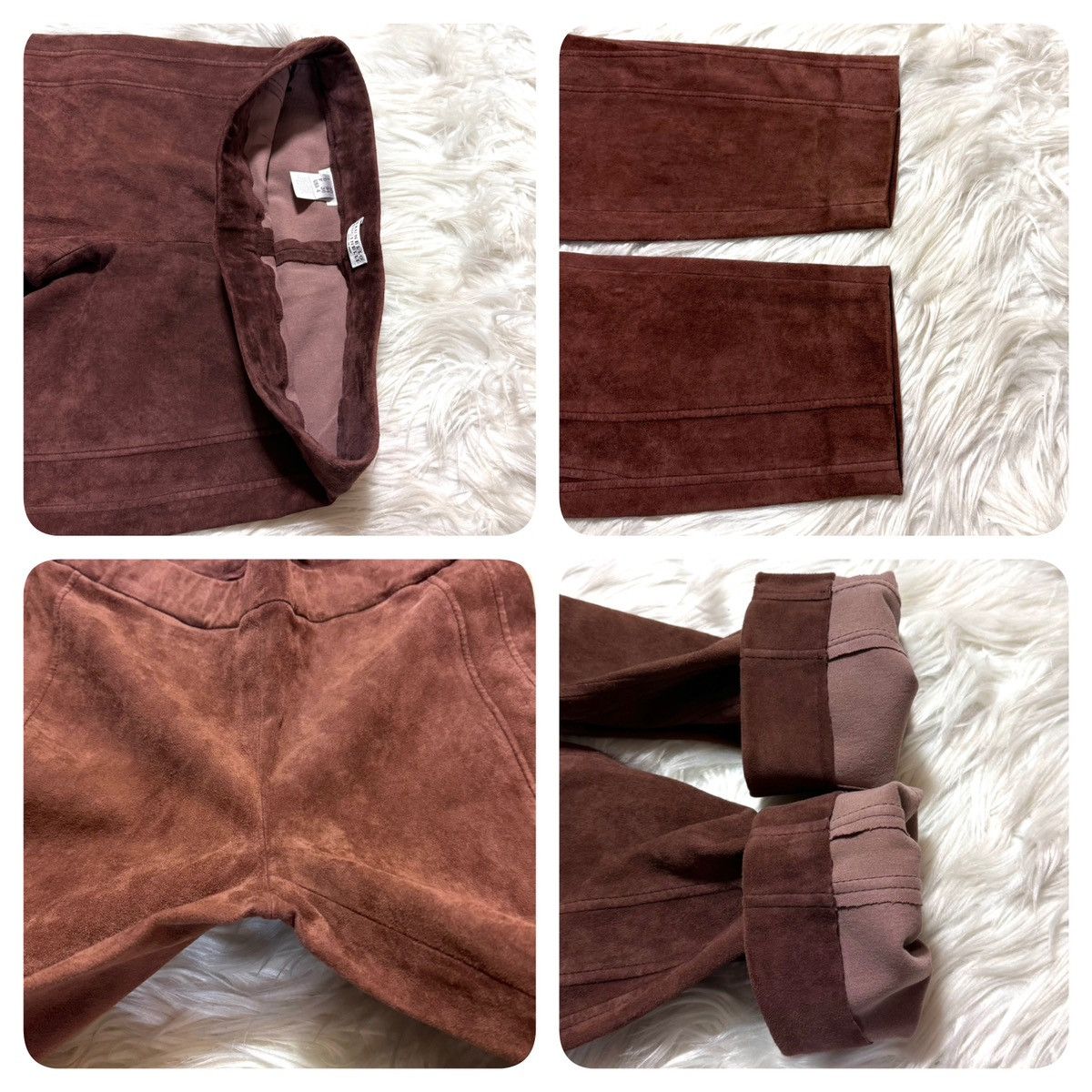 Brunello Cucinelli Brunello Cucinelli Framed Suede Leather Pants Brown Size 27" / US 4 / IT 40 - 4 Thumbnail
