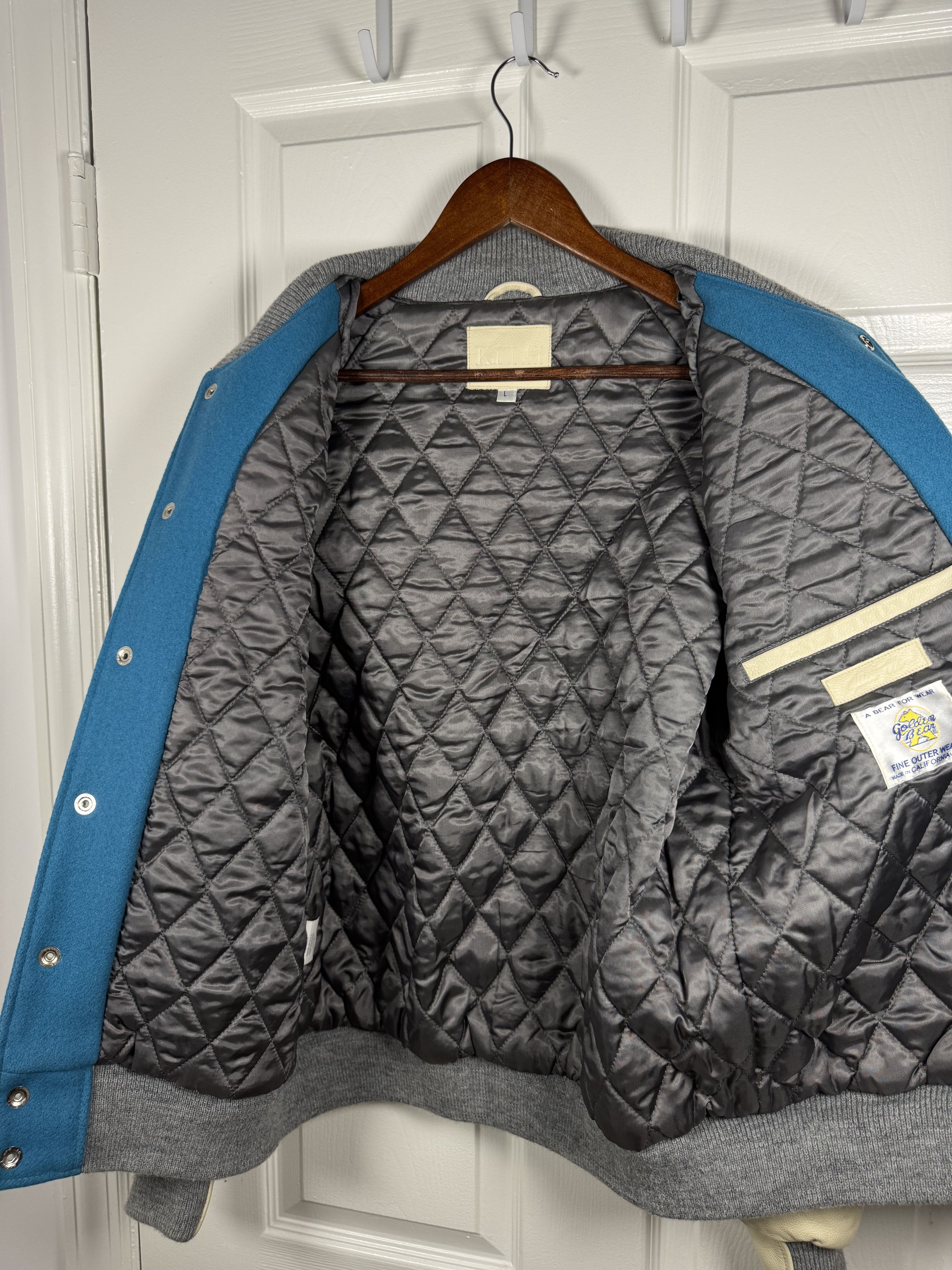 Golden Bear × Kith 2012 Just Us Varsity Jacket Teal Size US L / EU 52-54 / 3 - 9 Thumbnail