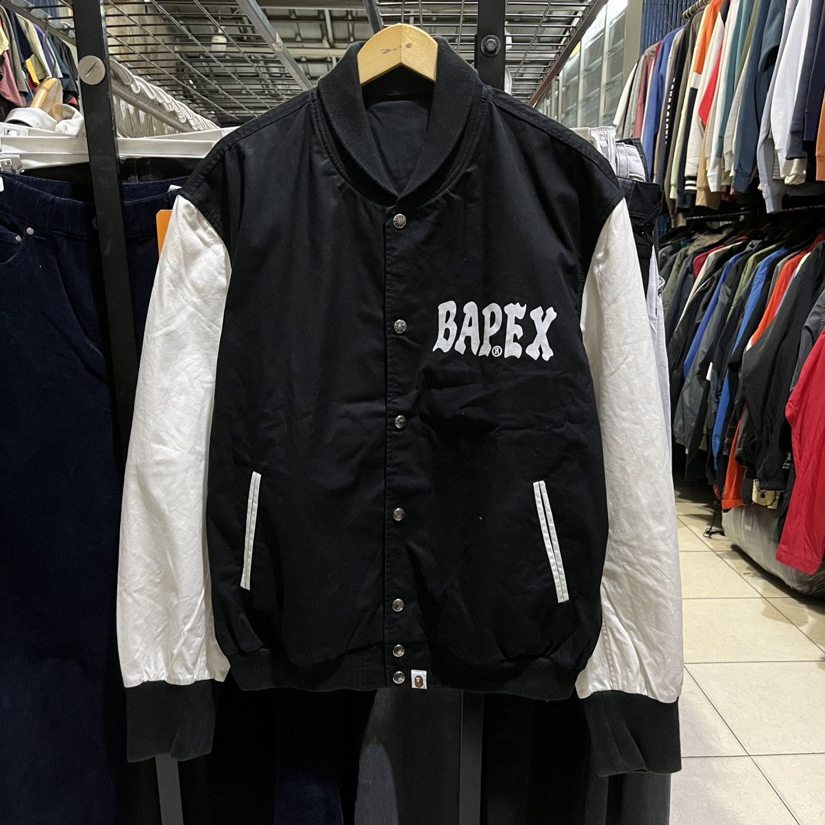 Bape MADE JAPAN 90s- BAPEX Varsity Jacket by A Bathing Ape Size US XL / EU 56 / 4 - 1 Thumbnail