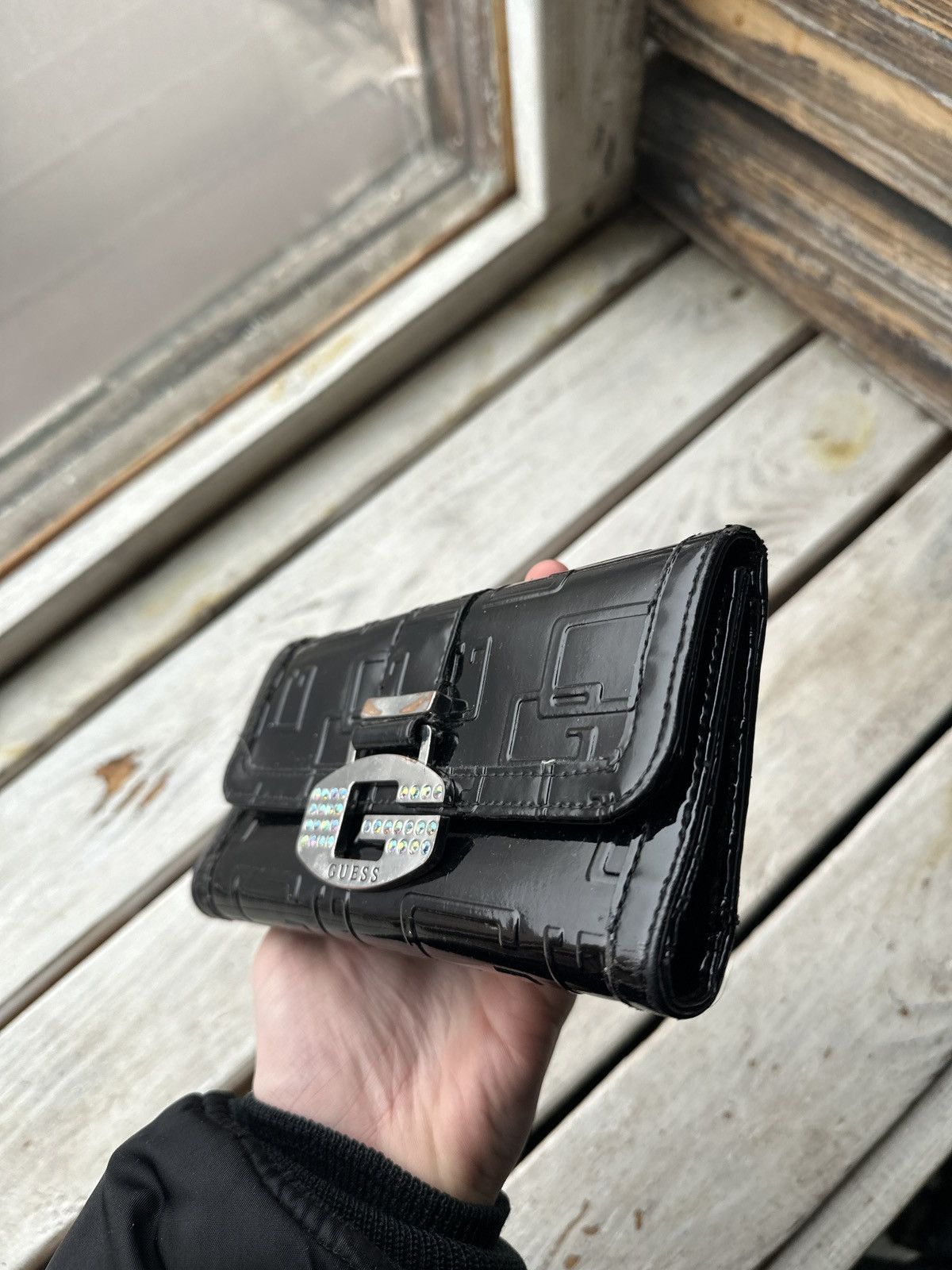 Guess 🚨Y2K Guess BIG BUCKLE BLACK Avant-Garde Japan style wallet Size ONE SIZE - 3 Thumbnail