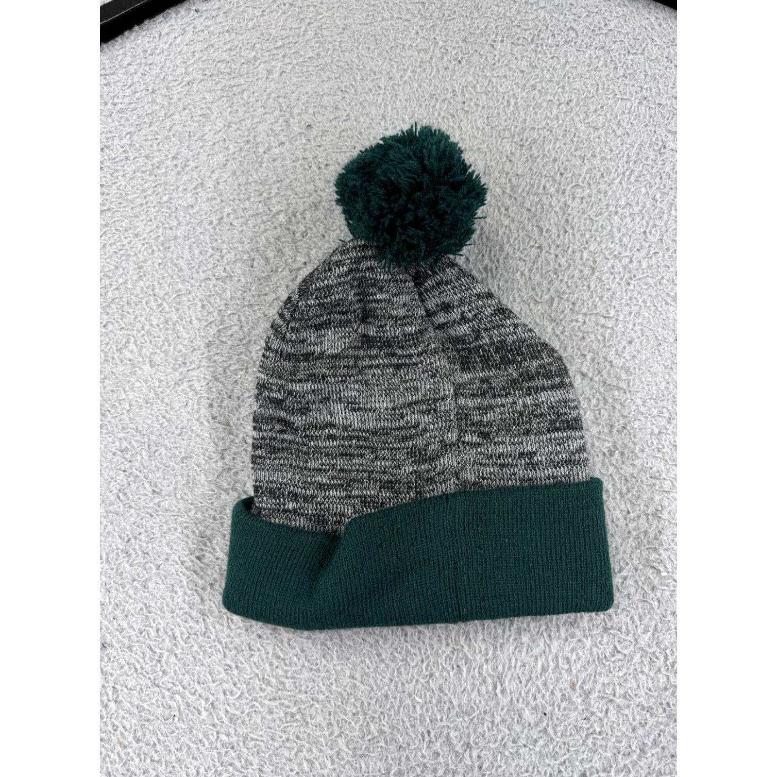 Vintage Sport-Tek Beanie Hat Adult One Size Green Gray Knit 100% Acrylic Winter Fall Spring Summer Casual Workwear Mens Size ONE SIZE - 3 Thumbnail