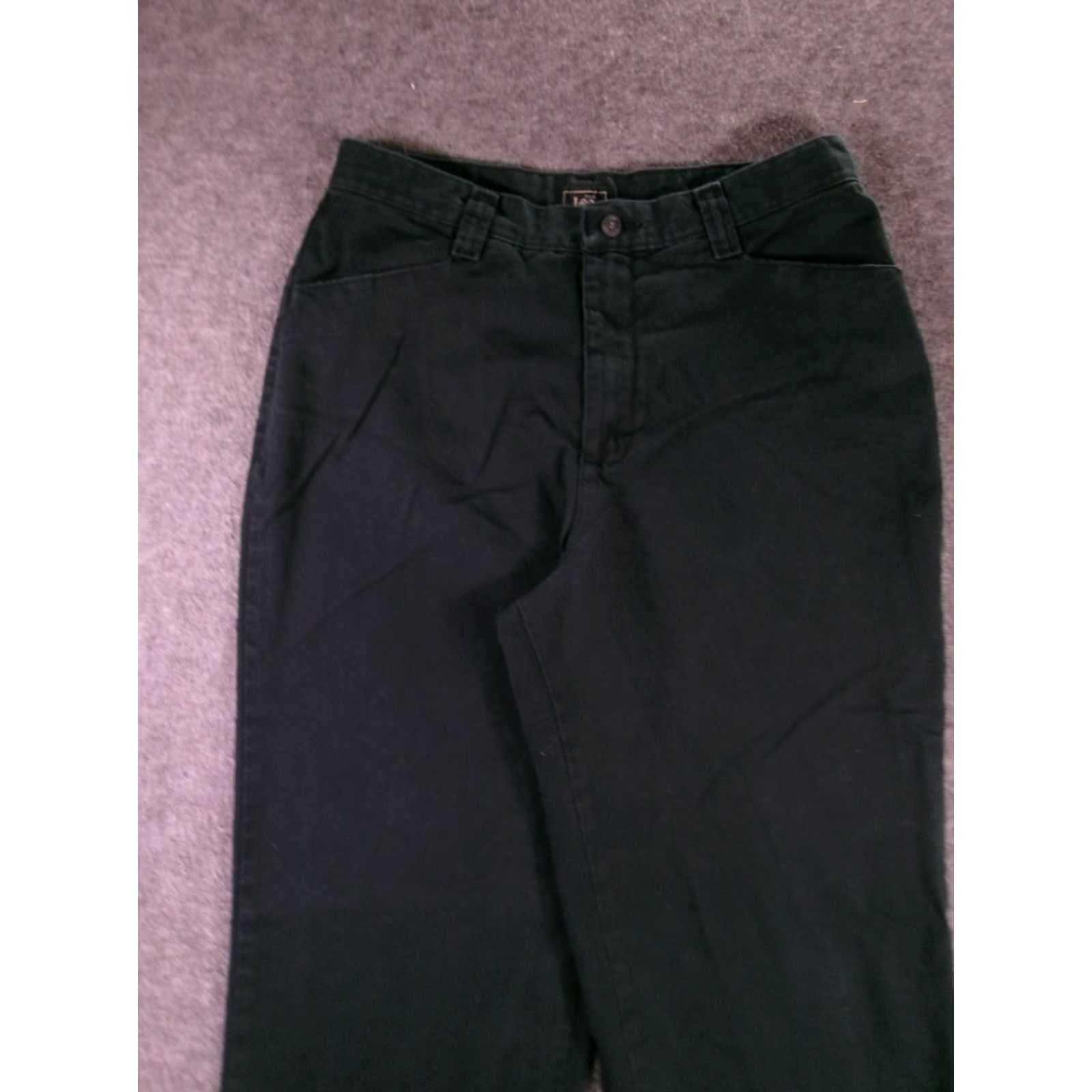 Lee Lee Pants Womens 12 Black Cotton Stretch Tapered Ankle Flat Front Casual Chino Size 34" / US 12 / IT 48 - 2 Thumbnail