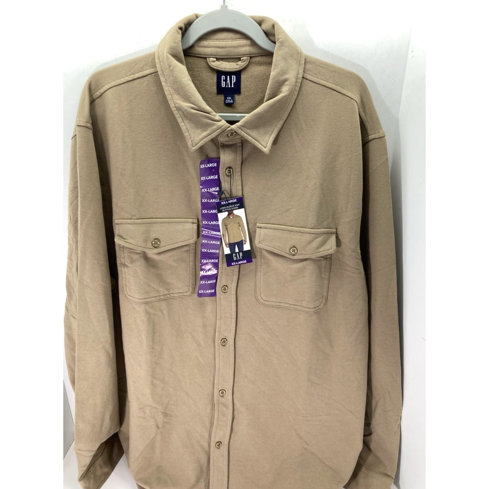 Gap Gap Knit Shirt Men 2XL Brown Button Long Sleeve Cotton Blend Stretch NWT Regular Knit Shirt Mens Brown 2XL Button-Up Size US XXL / EU 58 / 5 - 2 Thumbnail