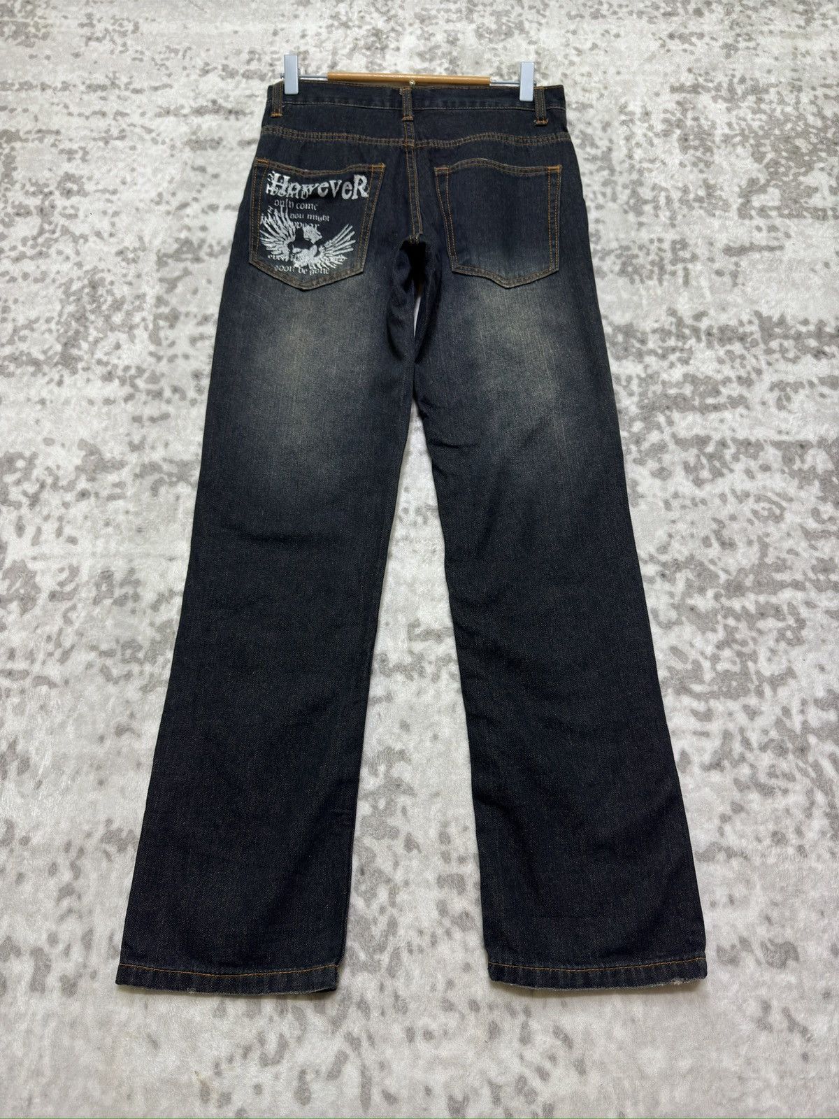 Hysteric Glamour Vintage Nylaus Printed Poem Acid Wash Denim Jeans Y2K Japan Size US 29 - 2 Thumbnail