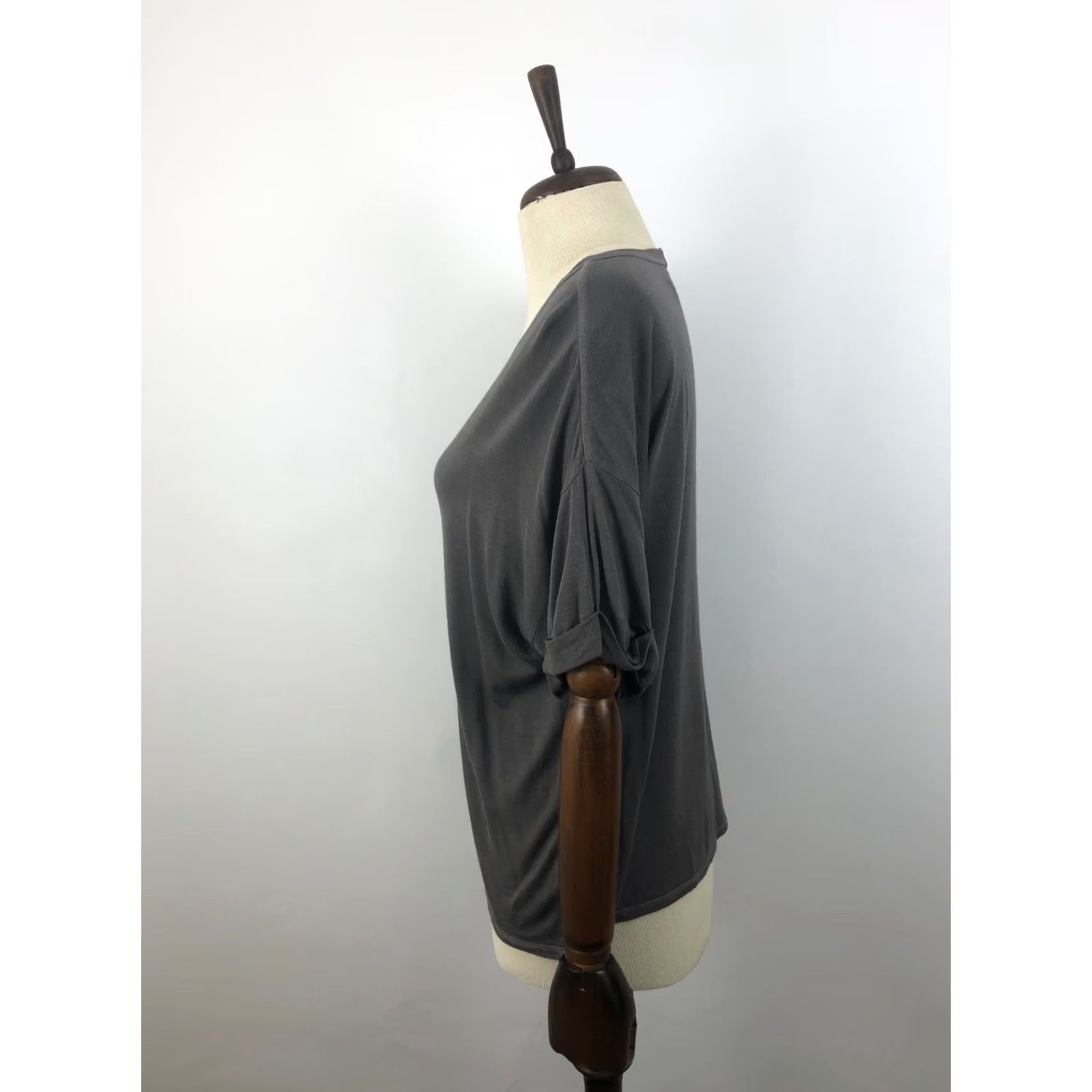 Enza Costa Enza Costa Top Womens M Gray Rayon Women Size Hand Made Size M / US 6-8 / IT 42-44 - 2 Thumbnail