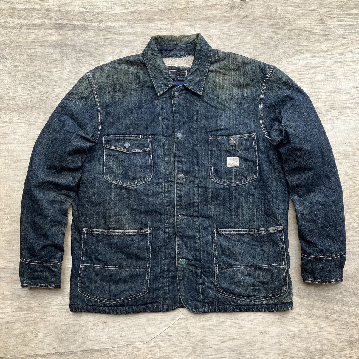 GAP WORK WEAR DENIM CHORE SHERPA JACKET
