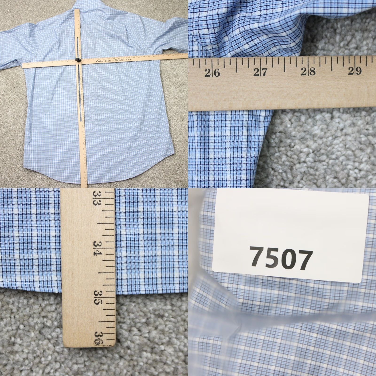 Joseph Abboud Joseph Abboud Shirt Men 3XLT XXXL-tall Blue/Purple Non-Iron Cotton L/S Button-Up Geometric Classic Designer Men's Shirt Size US XXL / EU 58 / 5 - 8 Thumbnail