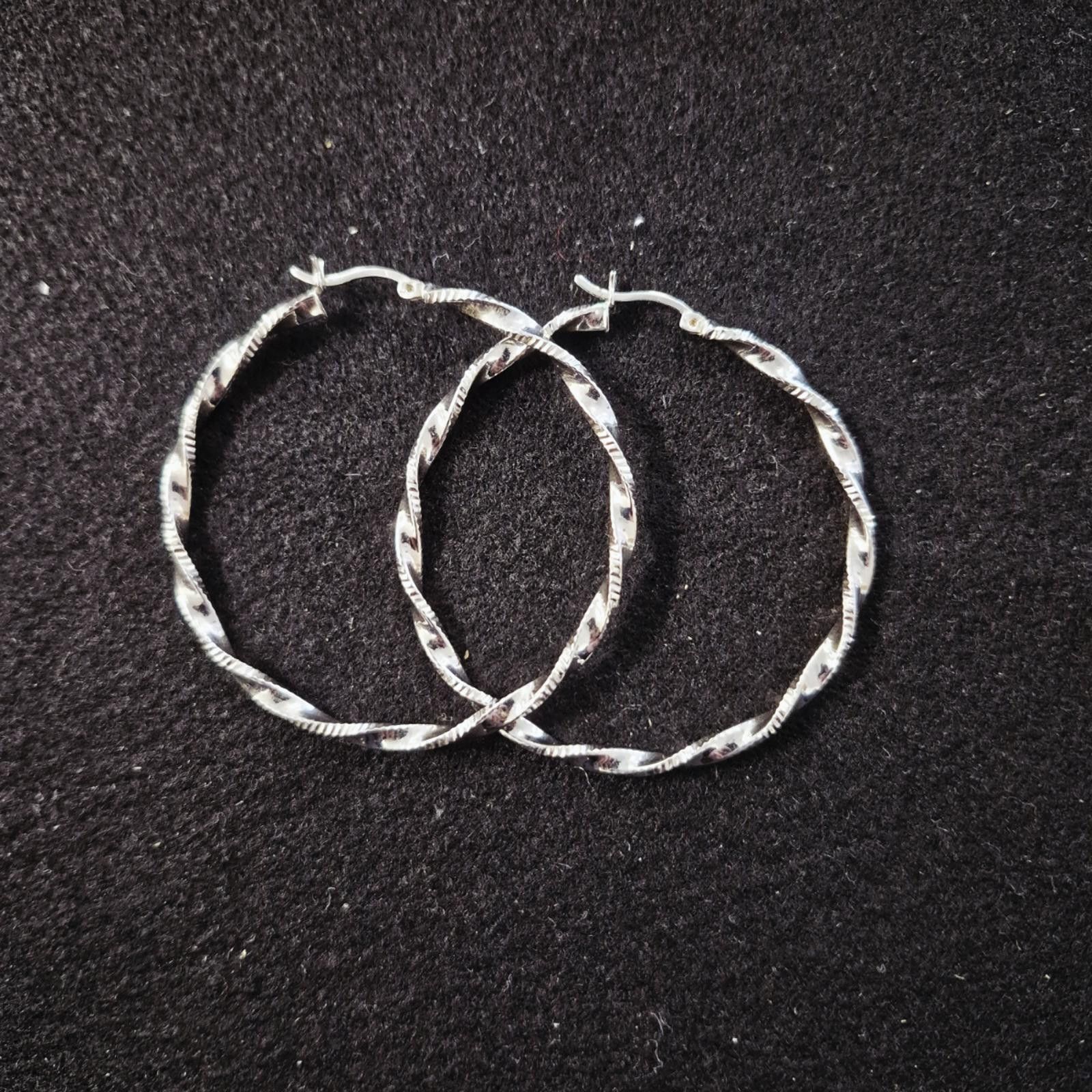 Macys Macy’s Two-Tone Twisted Hoop Earrings – Sterling Silver 45mm Size ONE SIZE - 5 Thumbnail