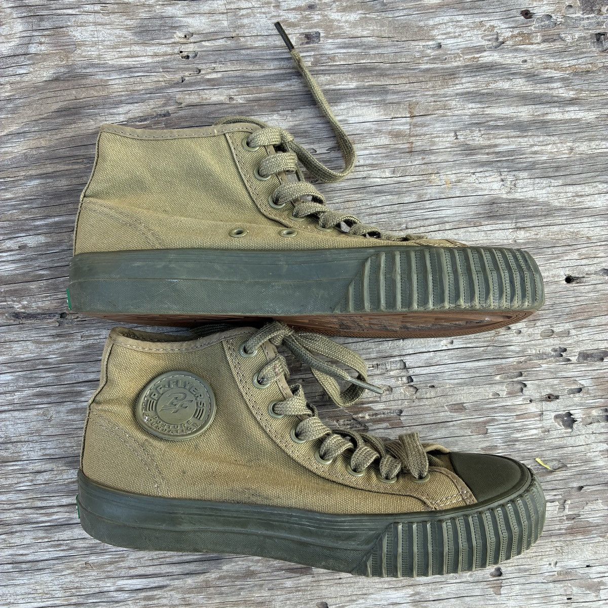 P.F. Flyers PF Flyers Foundation Hi Top Olive Green Sneakers Women Size US 6.5 / IT 36.5 - 1 Thumbnail