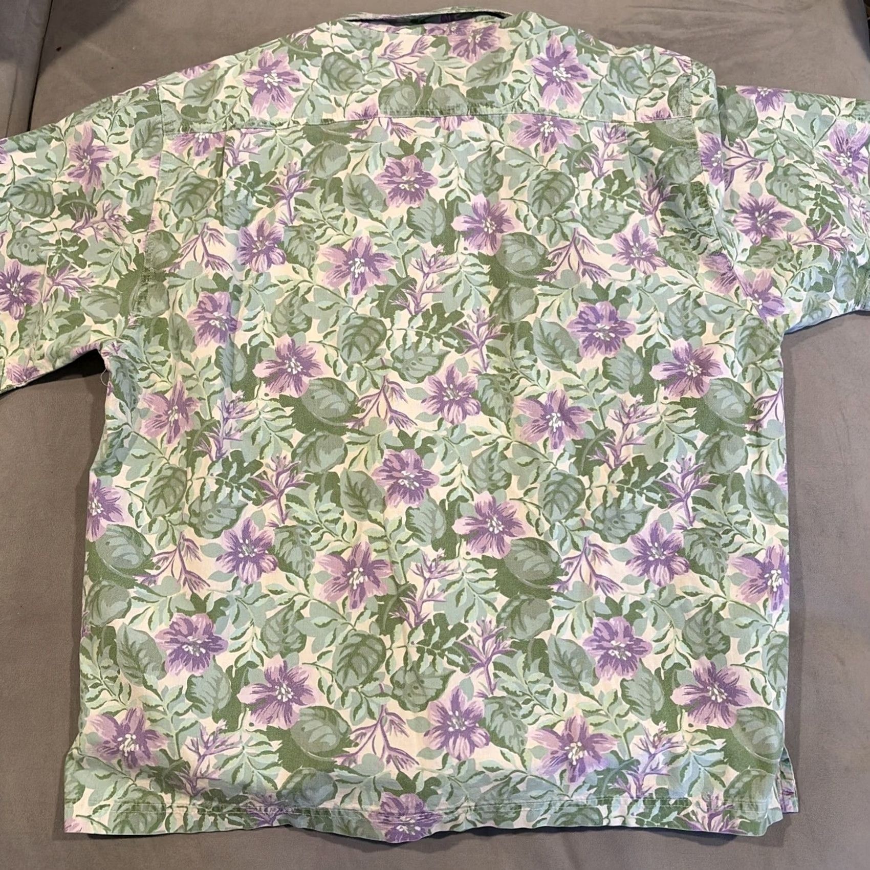 Pop Trading Company VINTAGE Tikal Trading Company Floral Hawaiian Shirt 100% Cotton Men's XL Green Hawaiian Floral ShortSleeve Collared Shirt Mens XL Size US XL / EU 56 / 4 - 5 Thumbnail