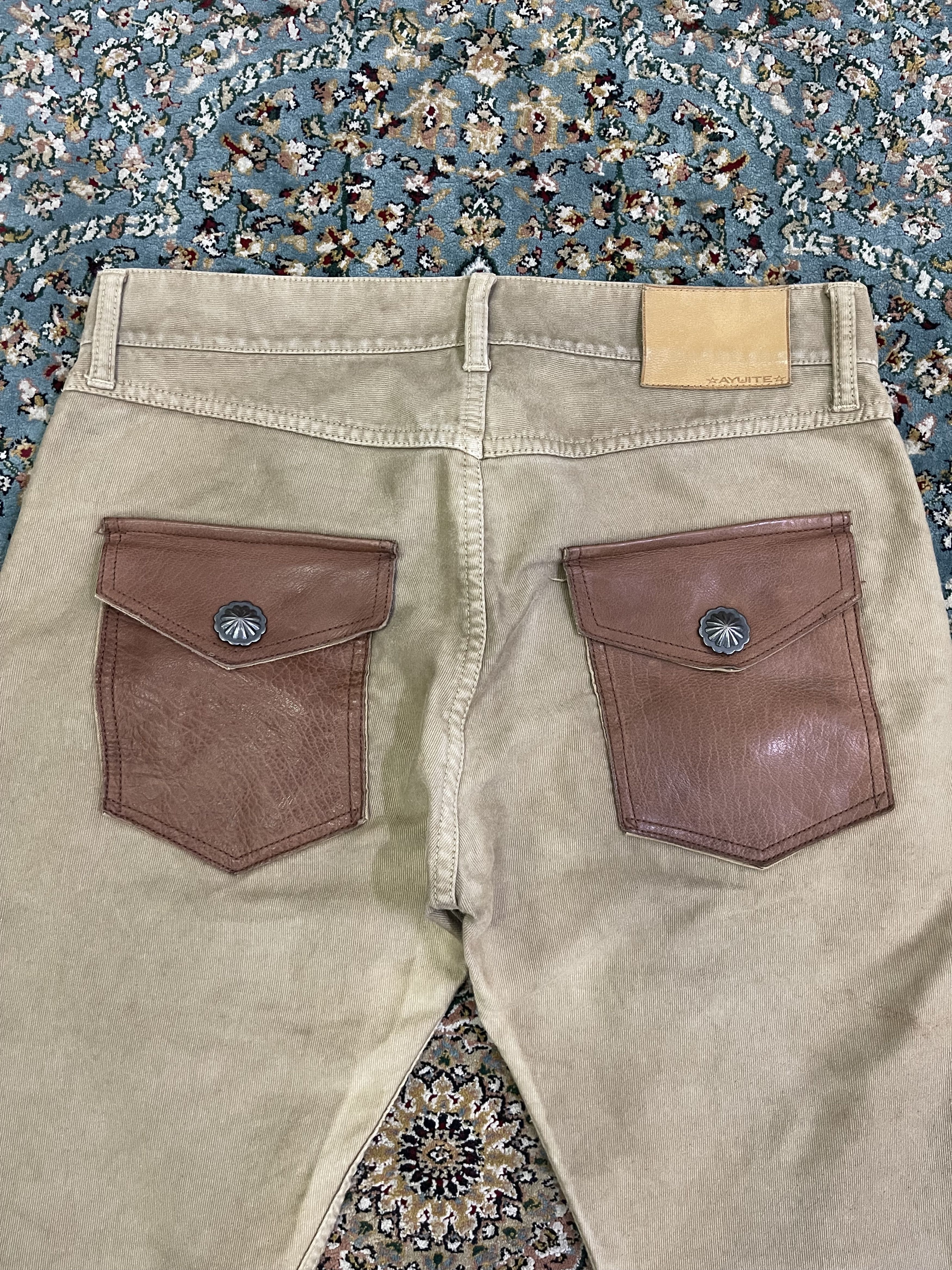 If Six Was Nine AYUITE Flared Leather Pocket Bushpants Beige Travis Scott Size US 32 / EU 48 - 2 Thumbnail