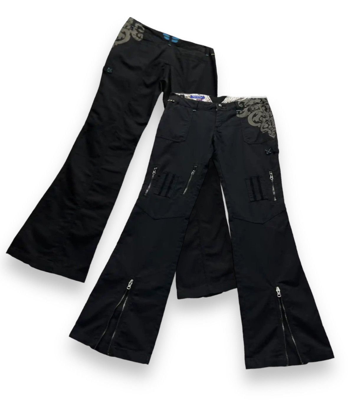 Seditionaries TRIPLE 5 SOUL Bondage Multizipper Tribal Tattoo Zipper Flare Size US 30 / EU 46 - 2 Thumbnail