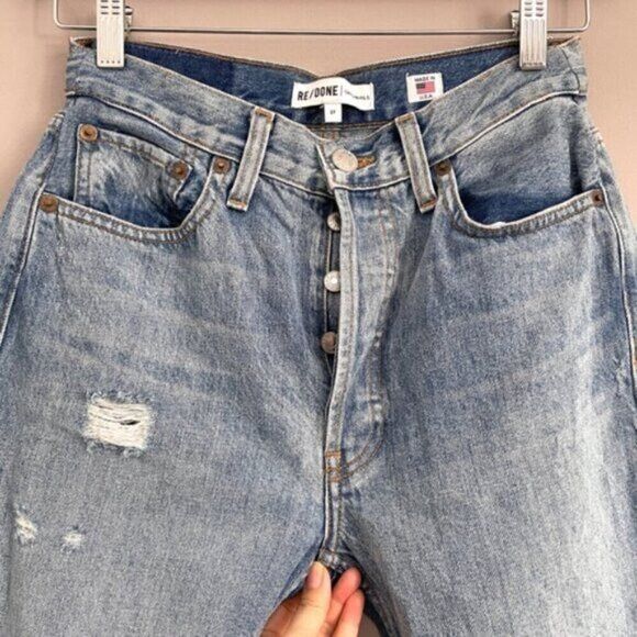 RE/DONE Re/Done (Levi’s) High Rise Straight Distressed Jeans - 27" Size 27" / US 4 / IT 40 - 3 Thumbnail